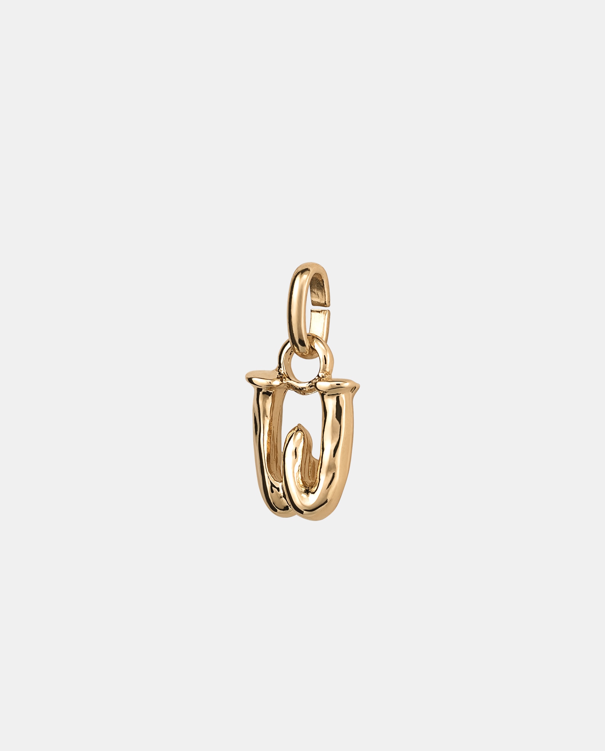 Charm Letra W Pequena Banhado a Ouro 18k Ouro-1