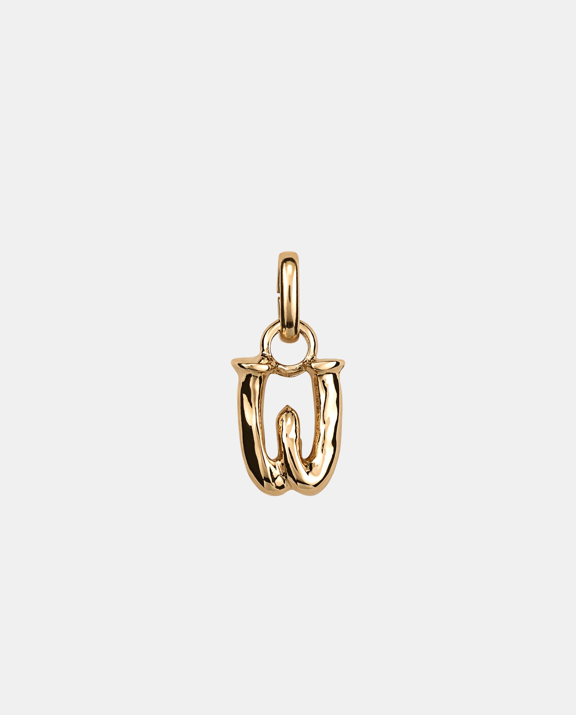 Charm Letra W Pequena Banhado a Ouro 18k Ouro-2