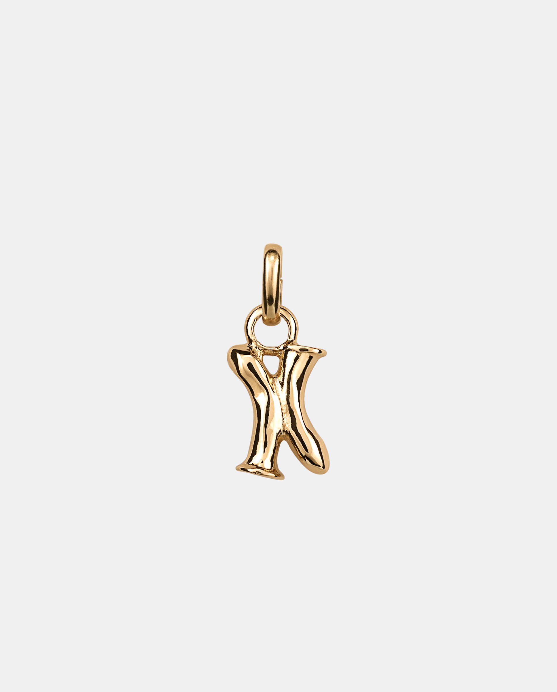 Charm Letra X Pequena Banhado a Ouro 18k Ouro-1