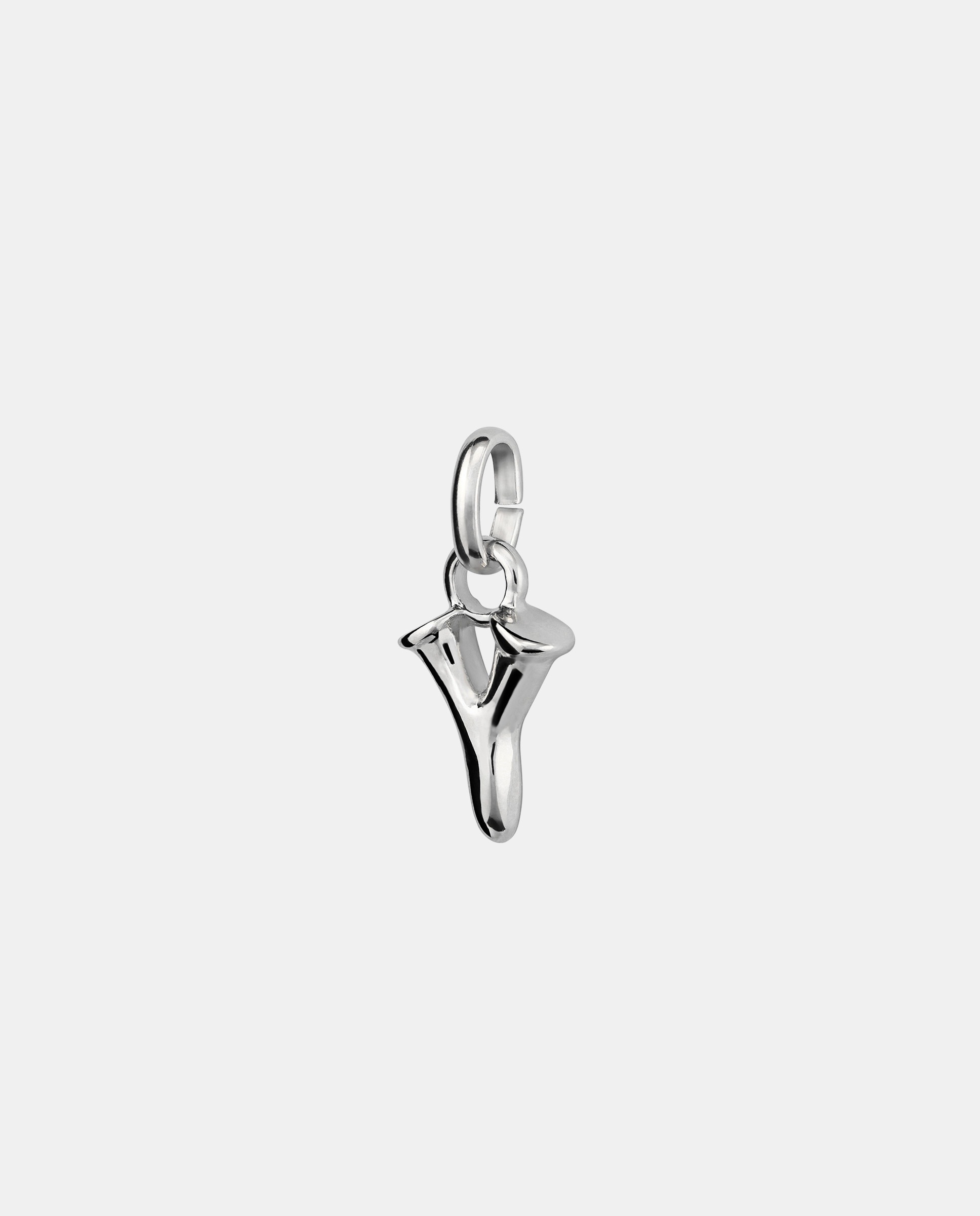 Charm Letra Y Pequena Banhado em Prata de Lei Prata-1