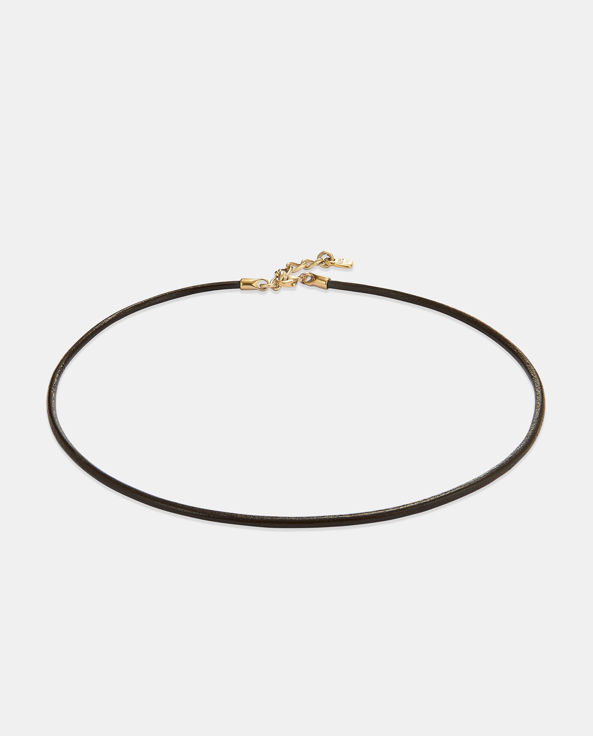 Pendente de Couro com Fecho Banhado a Ouro de 18k Ouro-3