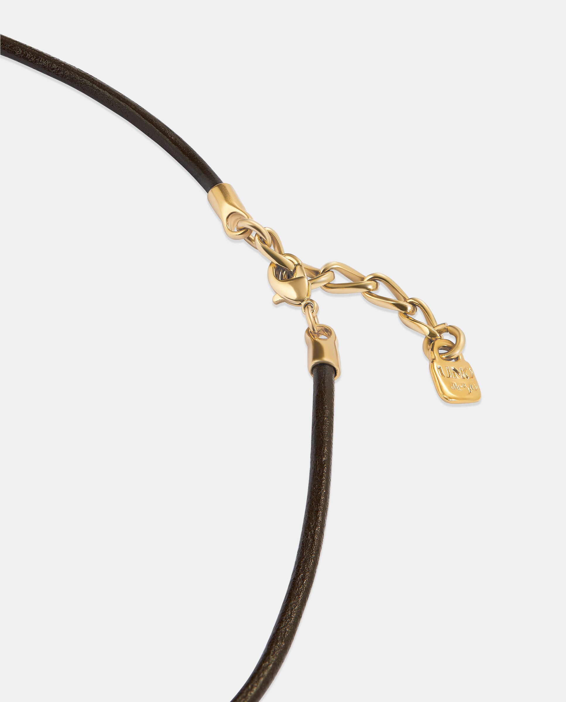 Pendente de Couro com Fecho Banhado a Ouro de 18k Ouro-4