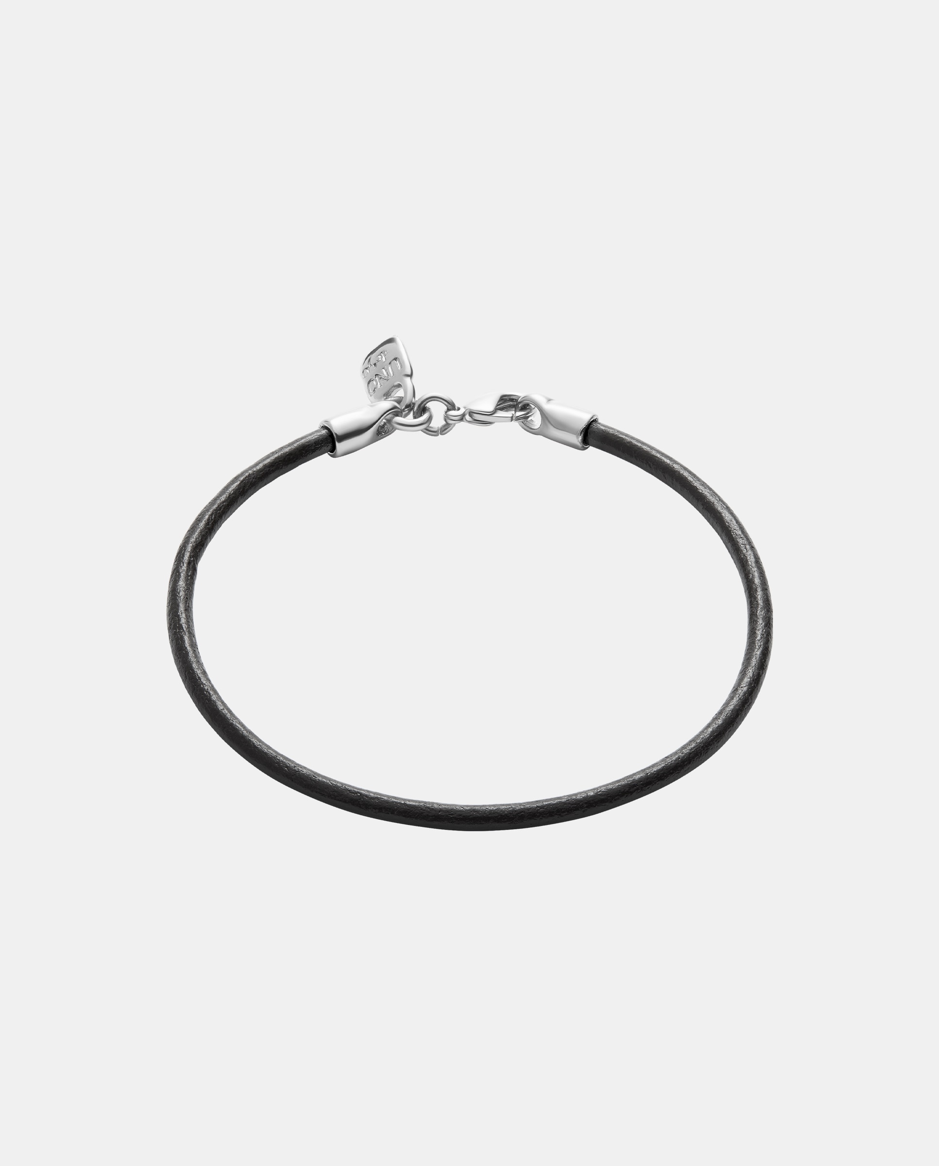 Pulseira de Couro Banhada em Prata de Lei Prata-1