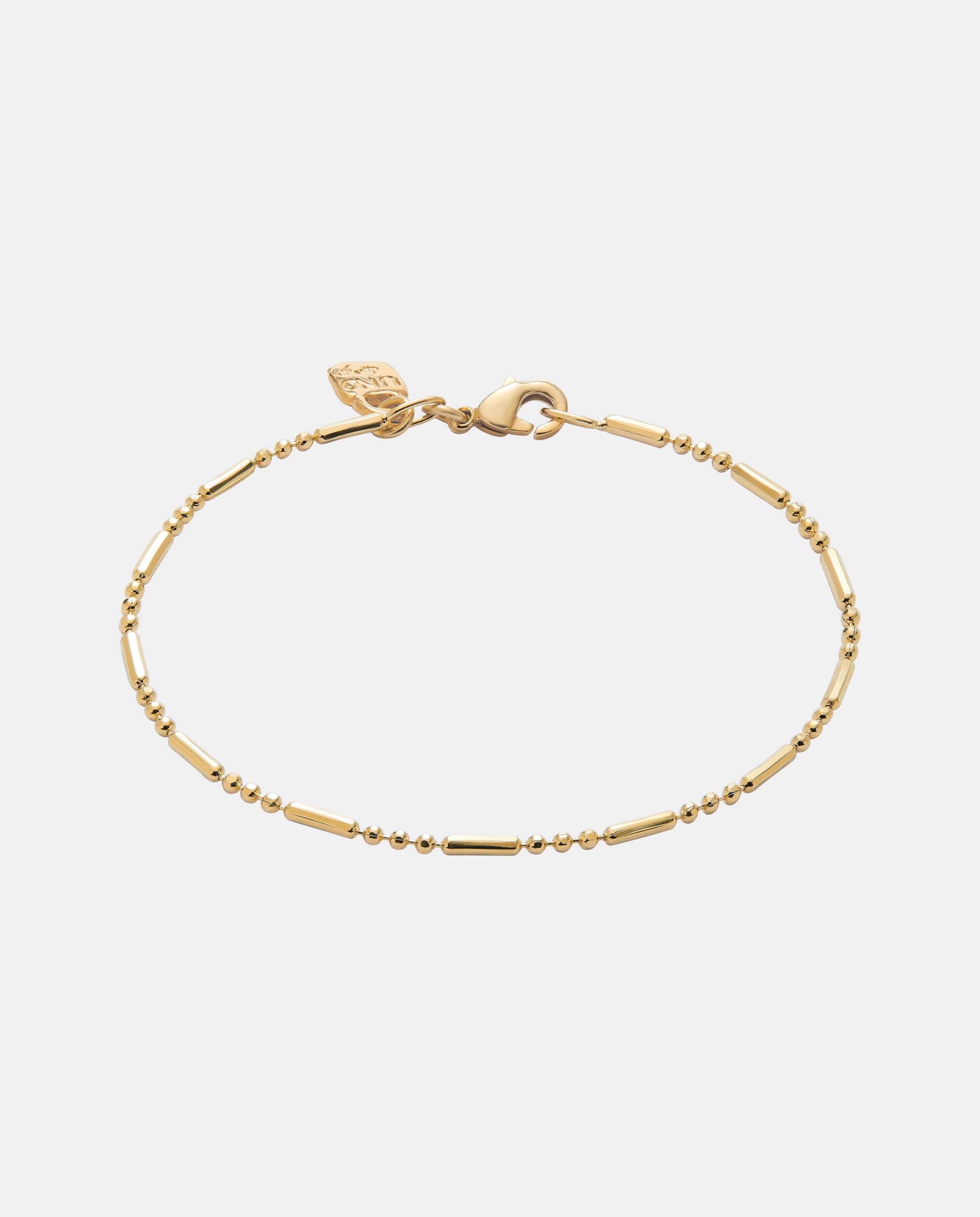 Pulseira de Corrente com Bolas e Peças Adas Banhada em Ouro 18k Ouro-1
