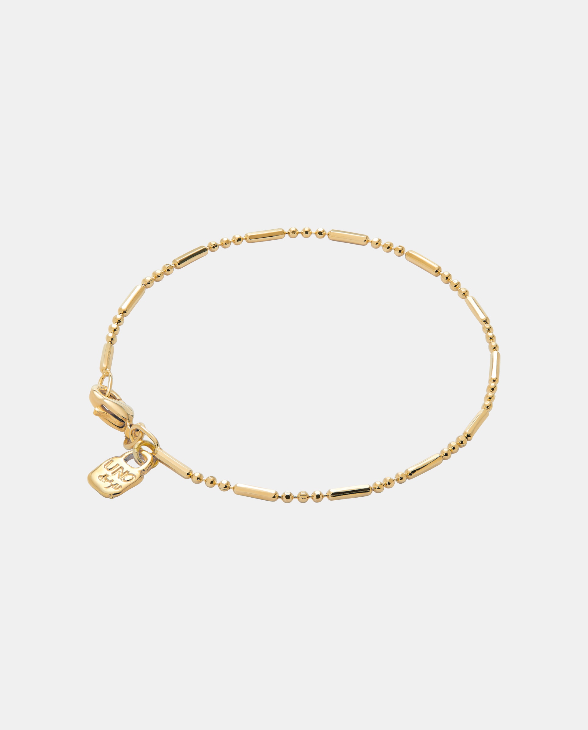 Pulseira de Corrente com Bolas e Peças Adas Banhada em Ouro 18k Ouro-3