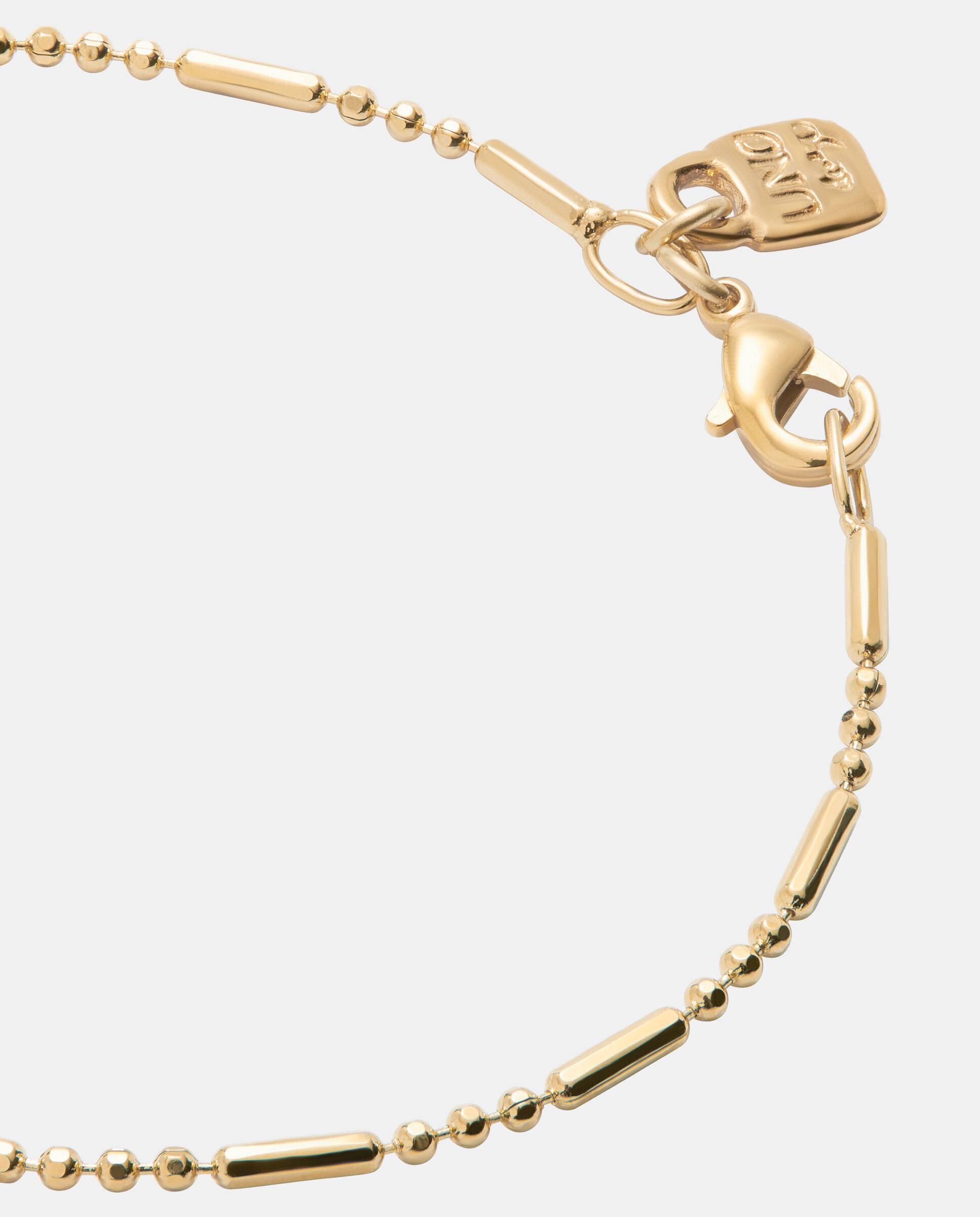Pulseira de Corrente com Bolas e Peças Adas Banhada em Ouro 18k Ouro-4