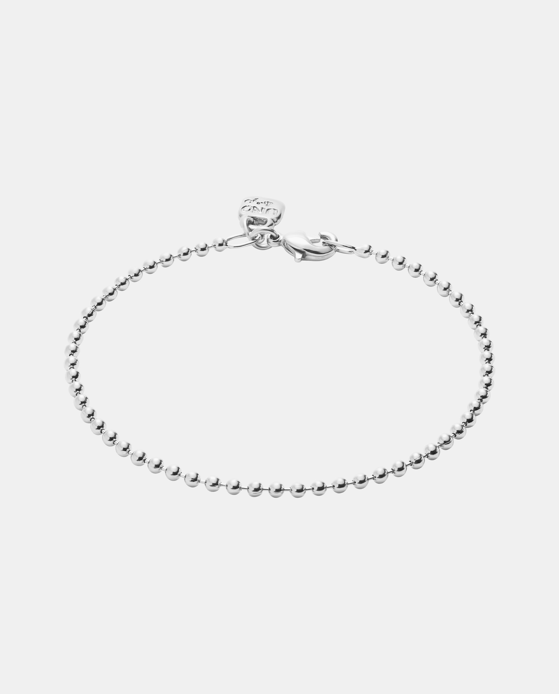Pulseira de Corrente com Bolas Banhada em Prata de Lei Prata-1