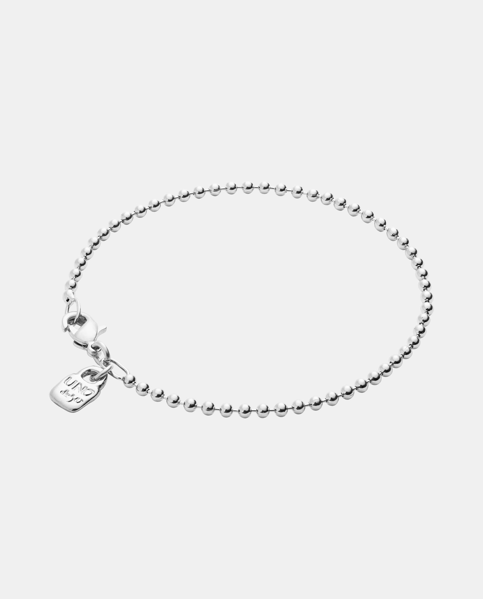 Pulseira de Corrente com Bolas Banhada em Prata de Lei Prata-3