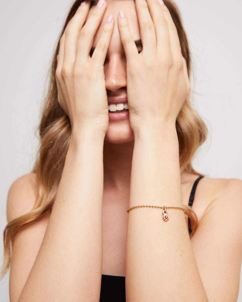 Pulseira de Corrente com Bolas Banhada a Ouro 18k Ouro-5