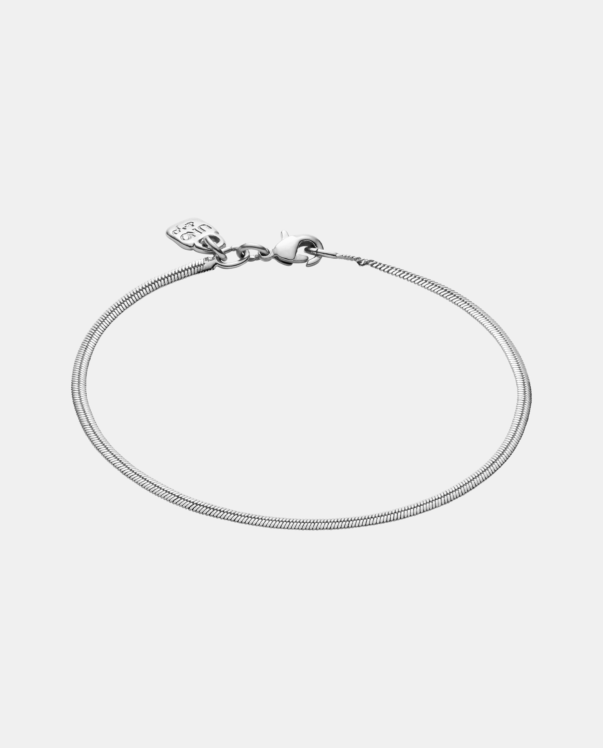 Imagem 0 de Pulseira de Cadeia com Forma Plana Banhada em Prata de Lei