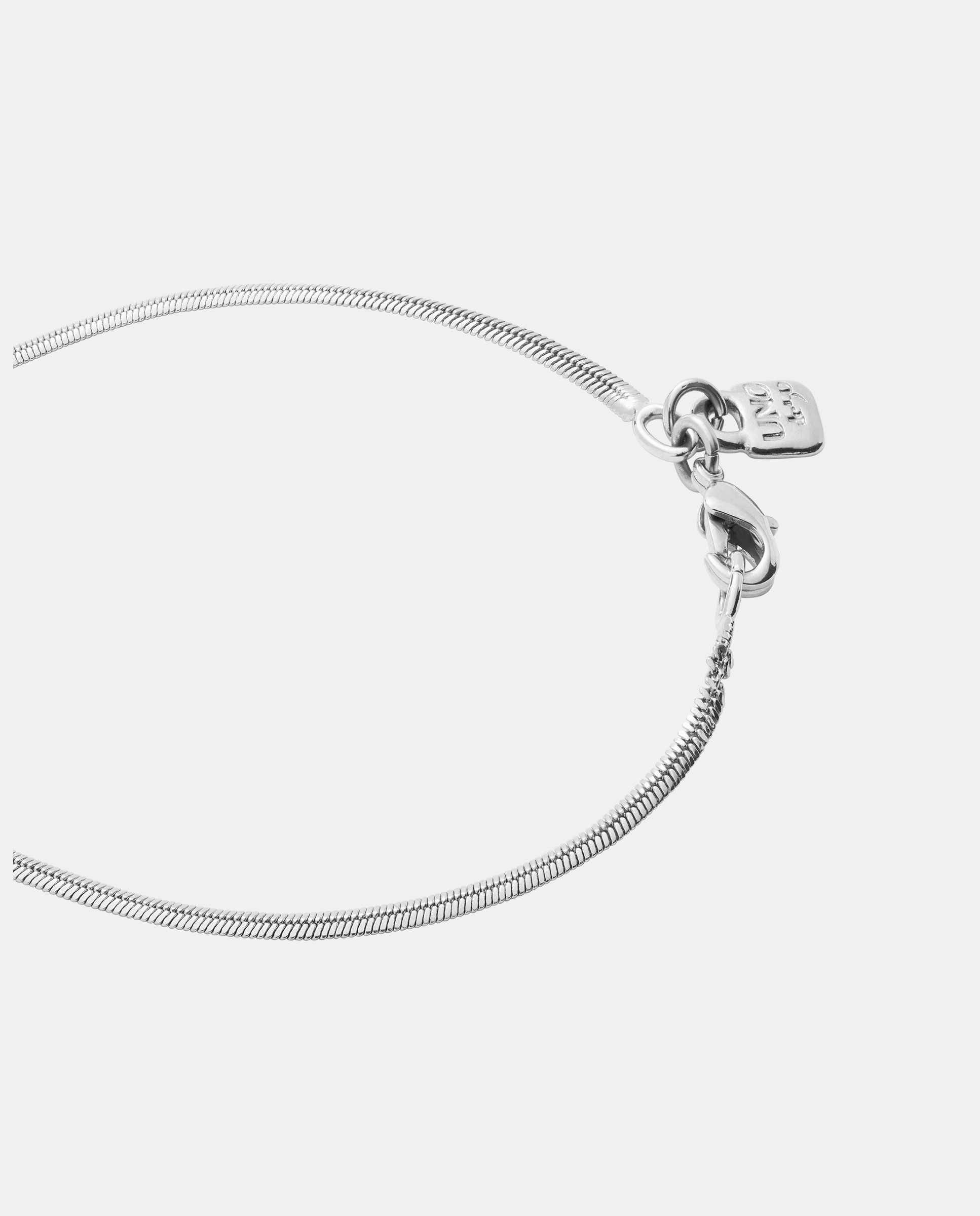 Pulseira de Cadeia com Forma Plana Banhada em Prata de Lei Prata-4