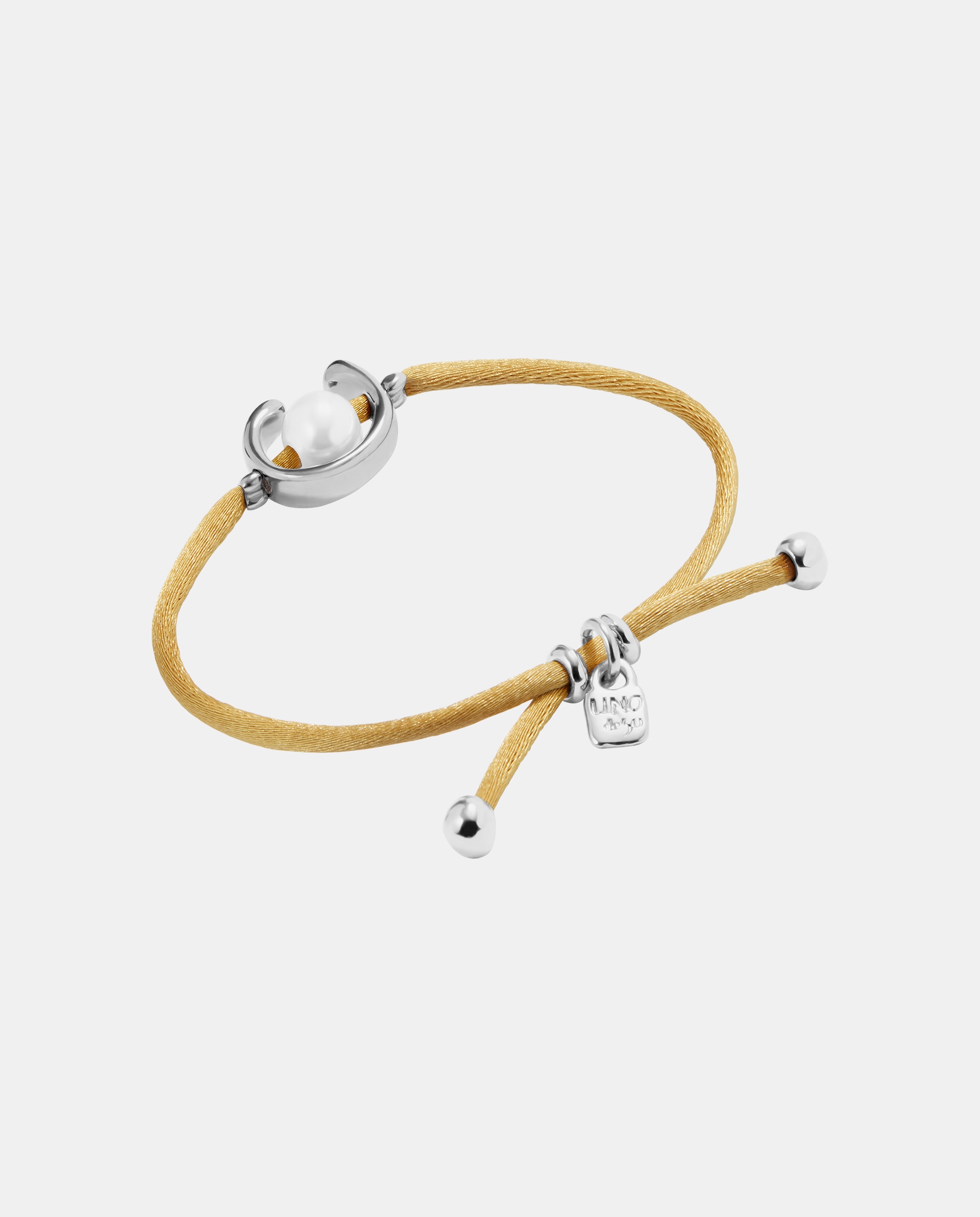 Pulseira de Fio Camel com Pérola Shell e Fornitura Banhada em Prata de Lei Prata-2