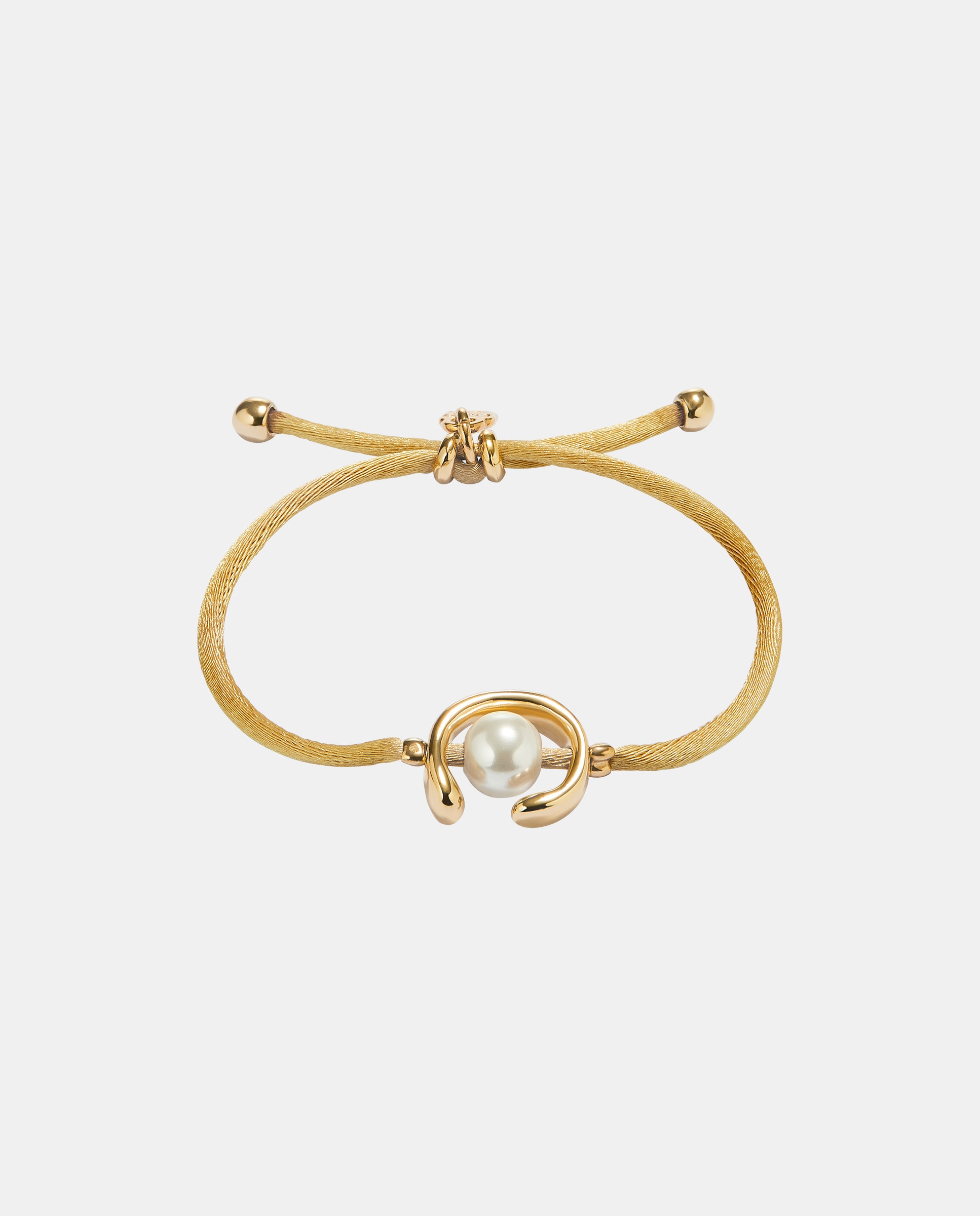Imagem 0 de Pulseira de Fio Camel com Pérola Shell Fornitura Banhada em Ouro 18k