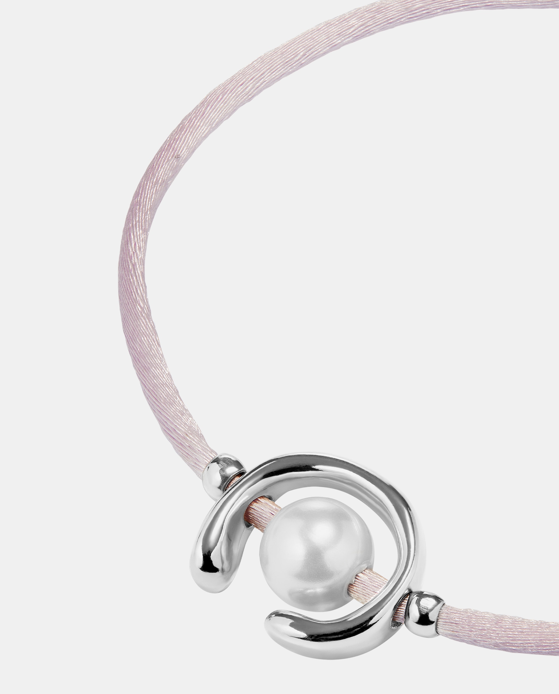 Pulseira de Fio Lilás com Pérola Shell Fornitura Banhada em Prata de Lei Prata-3