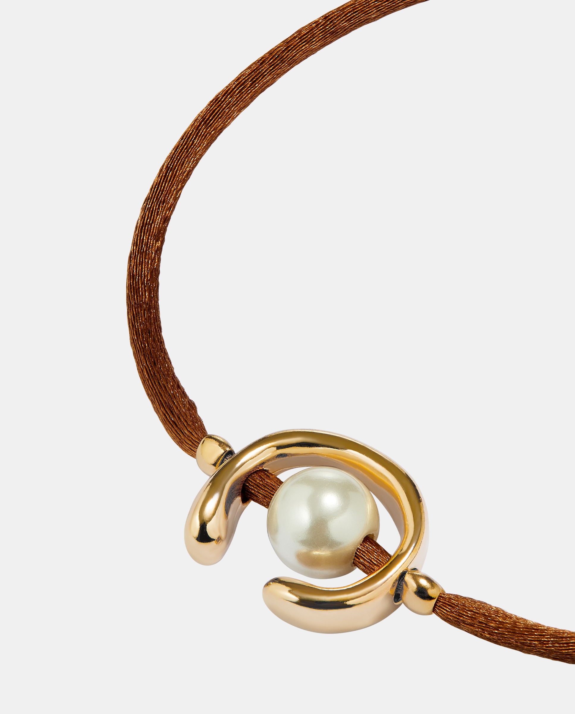 Pulseira de Fio Castanho com Pérola Shell Fornitura Banhada em Ouro 18k Ouro-3