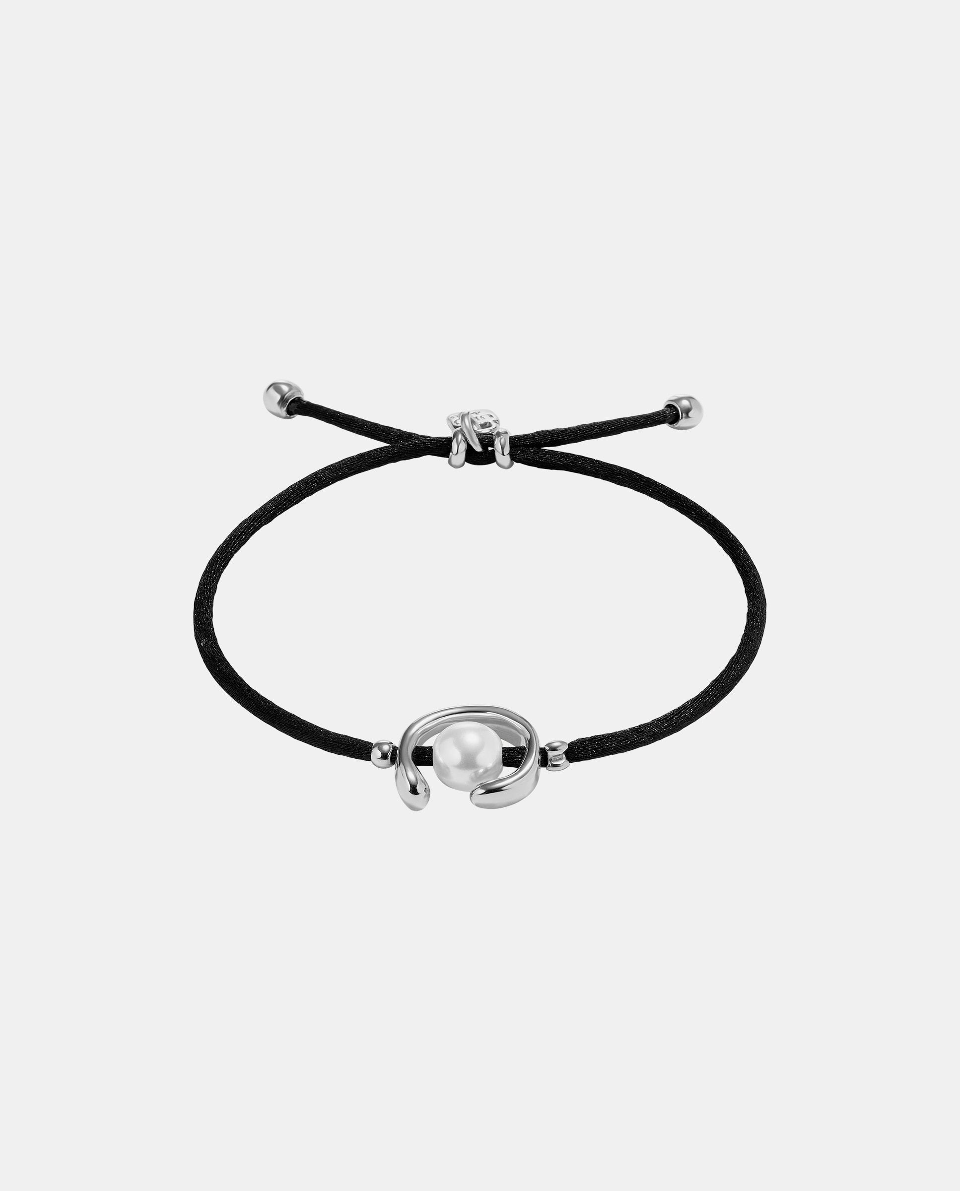 Pulseira de Fio com Pérola Shell e Fornitura Banhada em Prata de Lei Prata-1