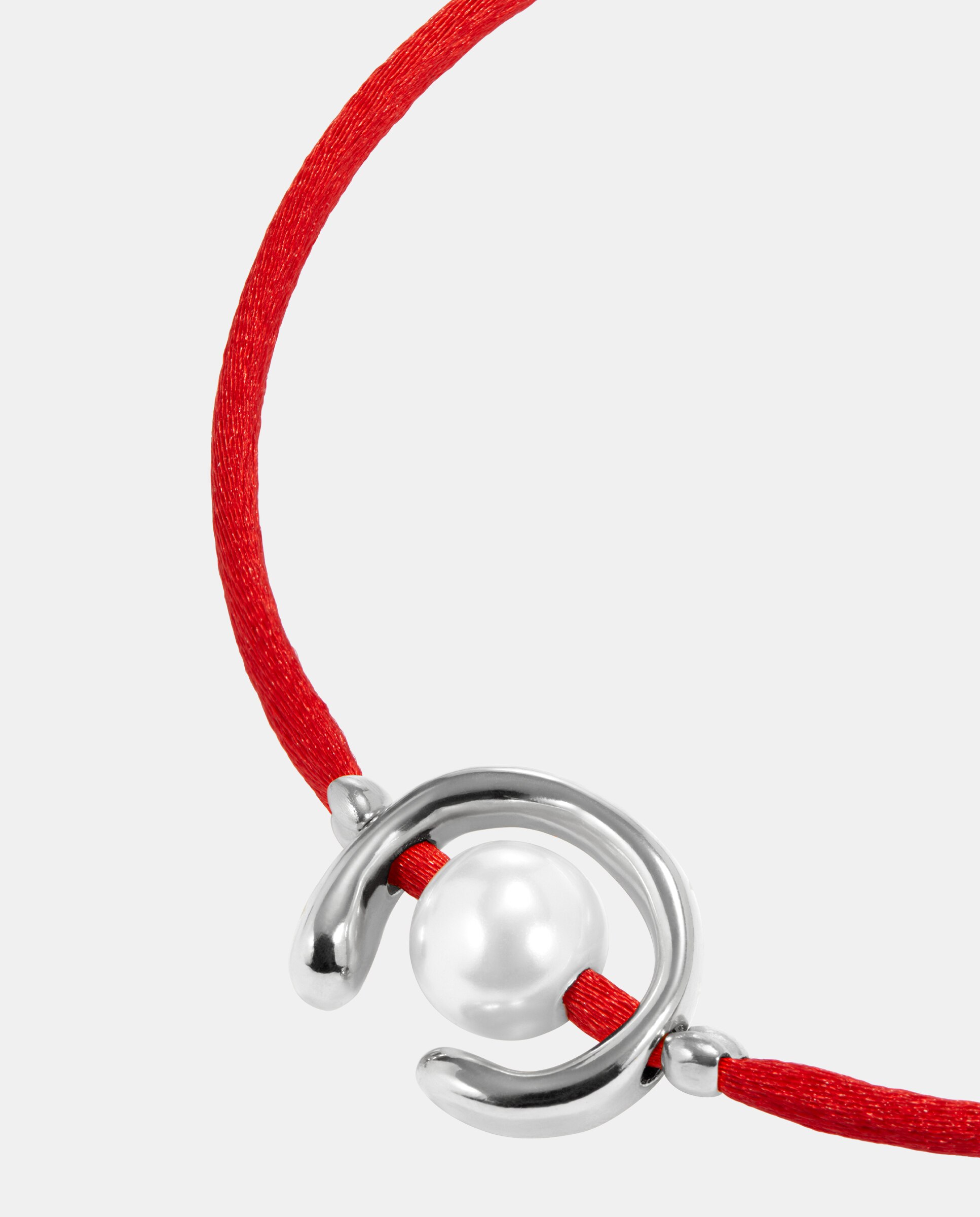 Pulseira de Fio com Pérola Shell e Fornitura Banhada em Prata de Lei Prata-3