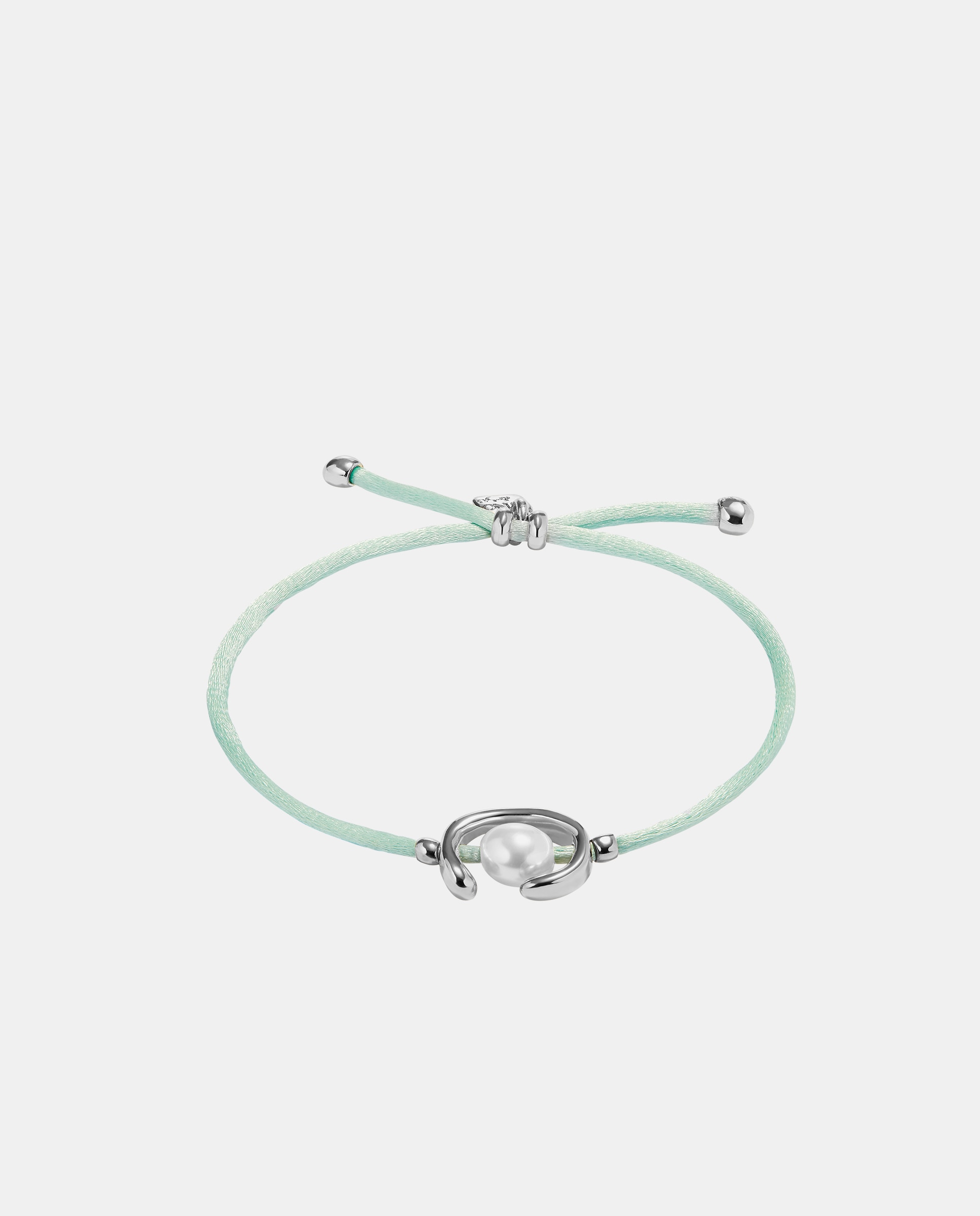 Imagem 0 de Pulseira de Fio Verde Azulado com Pérola Shell e Fornitura Banhada em Prata de Lei