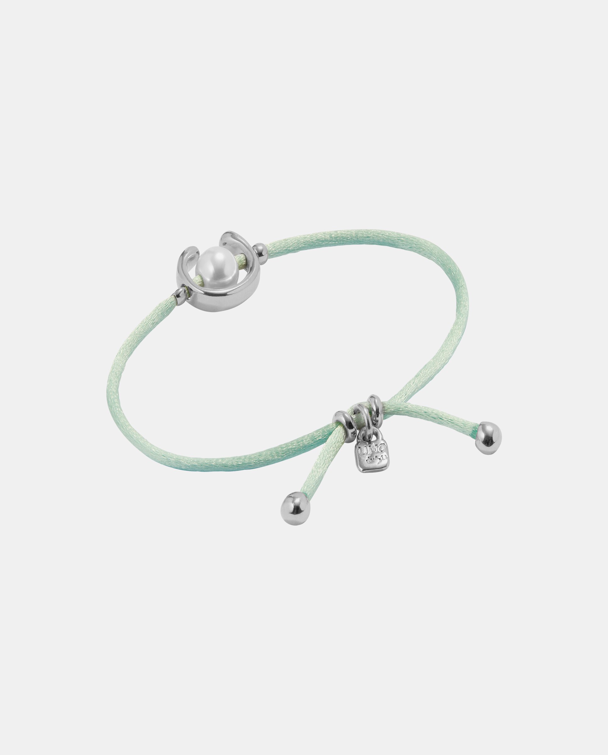 Pulseira de Fio Verde Azulado com Pérola Shell e Fornitura Banhada em Prata de Lei Prata-2