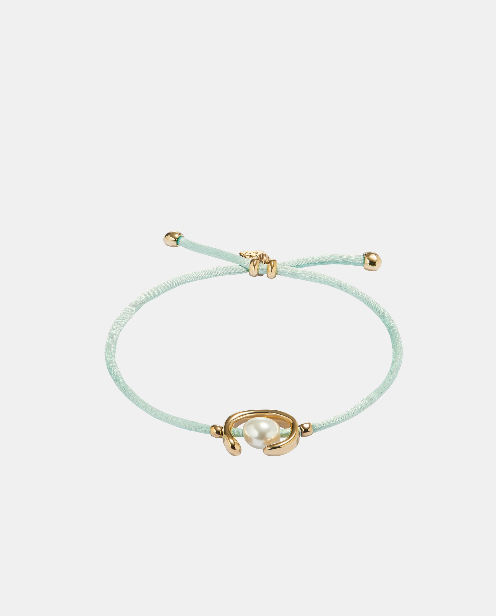 Pulseira de Fio Verde Azulado com Pérola Shell e Fornitura Banhada em Ouro 18k Ouro-1