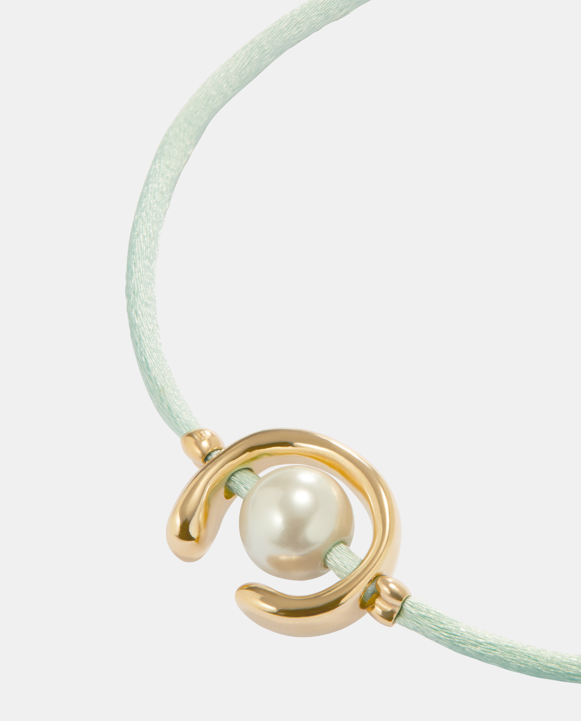 Pulseira de Fio Verde Azulado com Pérola Shell e Fornitura Banhada em Ouro 18k Ouro-3