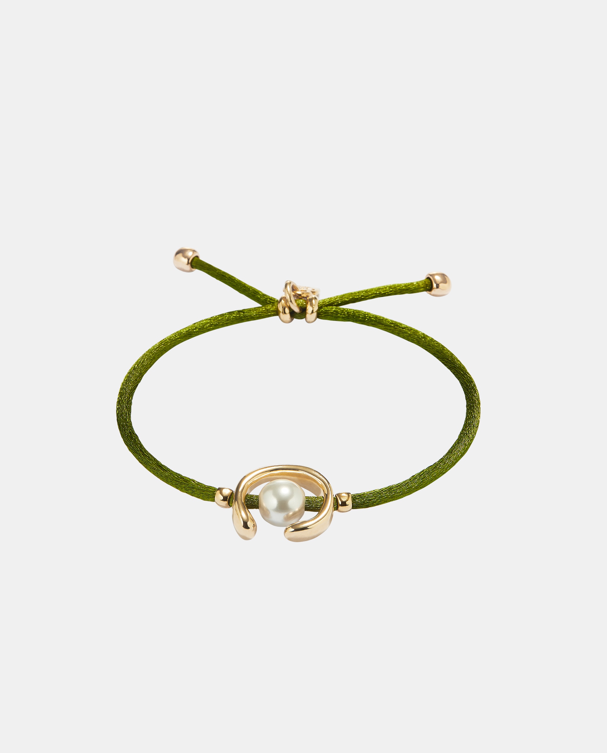 Pulseira de Fio Verde-escuro com Pérola Shell e Fornitura Banhada em Ouro 18k Ouro-1