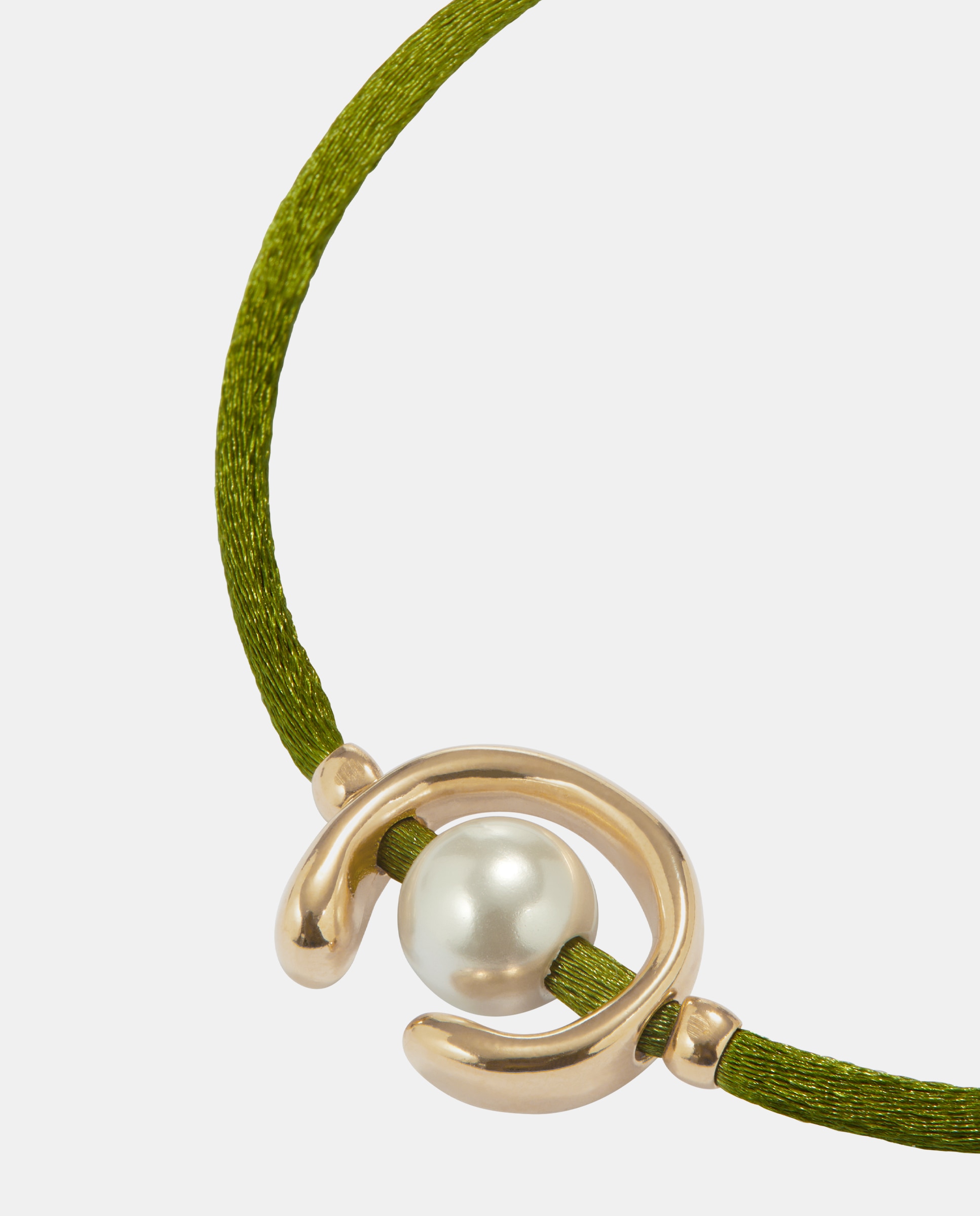Pulseira de Fio Verde-escuro com Pérola Shell e Fornitura Banhada em Ouro 18k Ouro-3