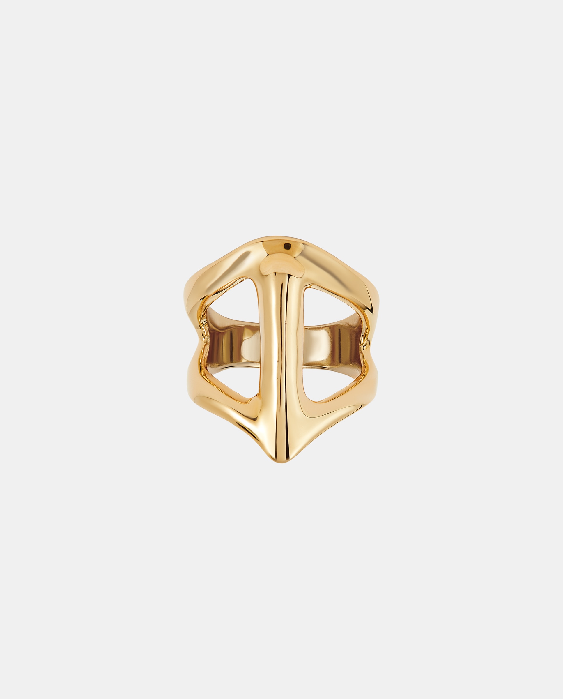 Anel Banhado em Ouro 18k com Forma de Raia Manta Ouro-1