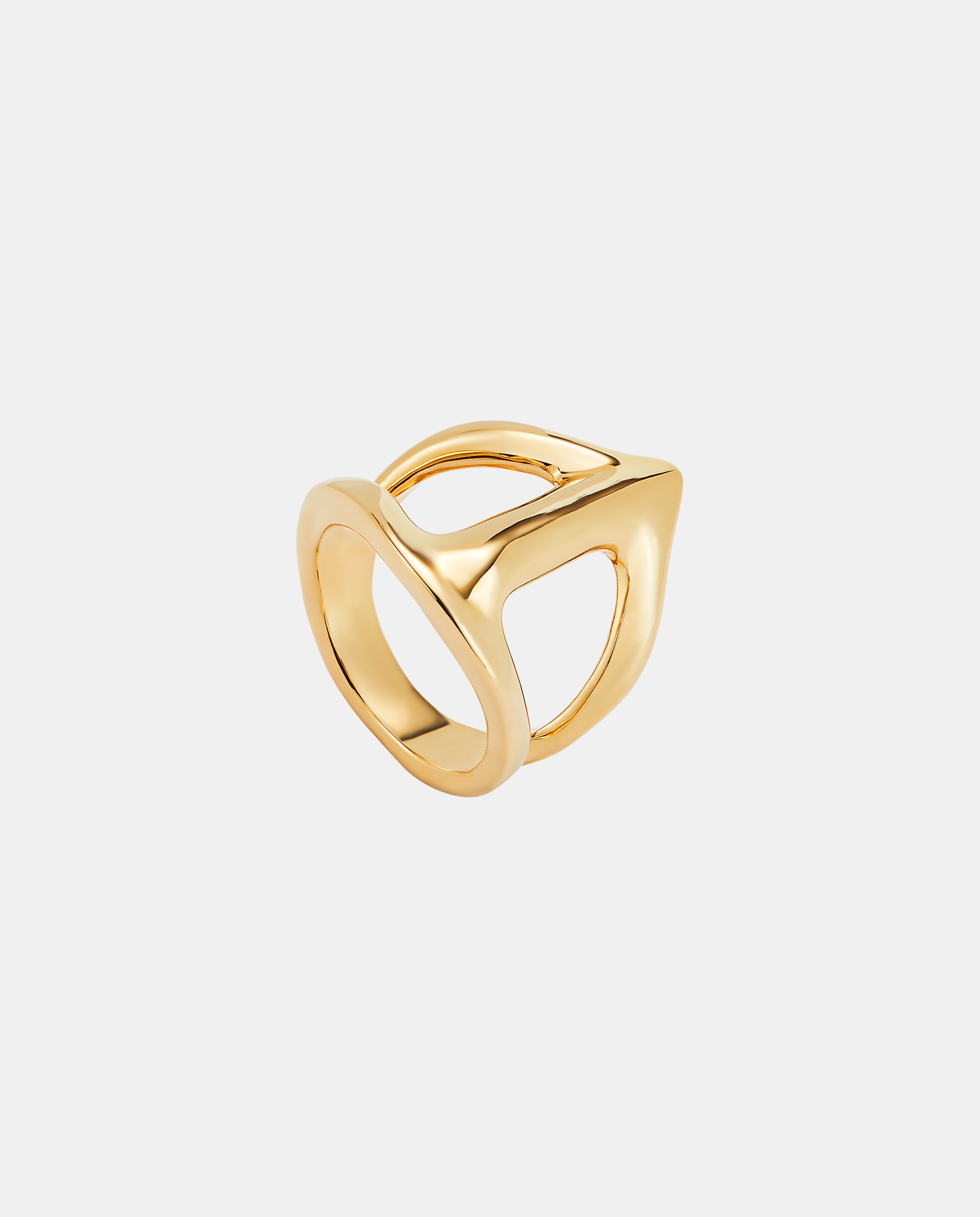 Anel Banhado em Ouro 18k com Forma de Raia Manta Ouro-3