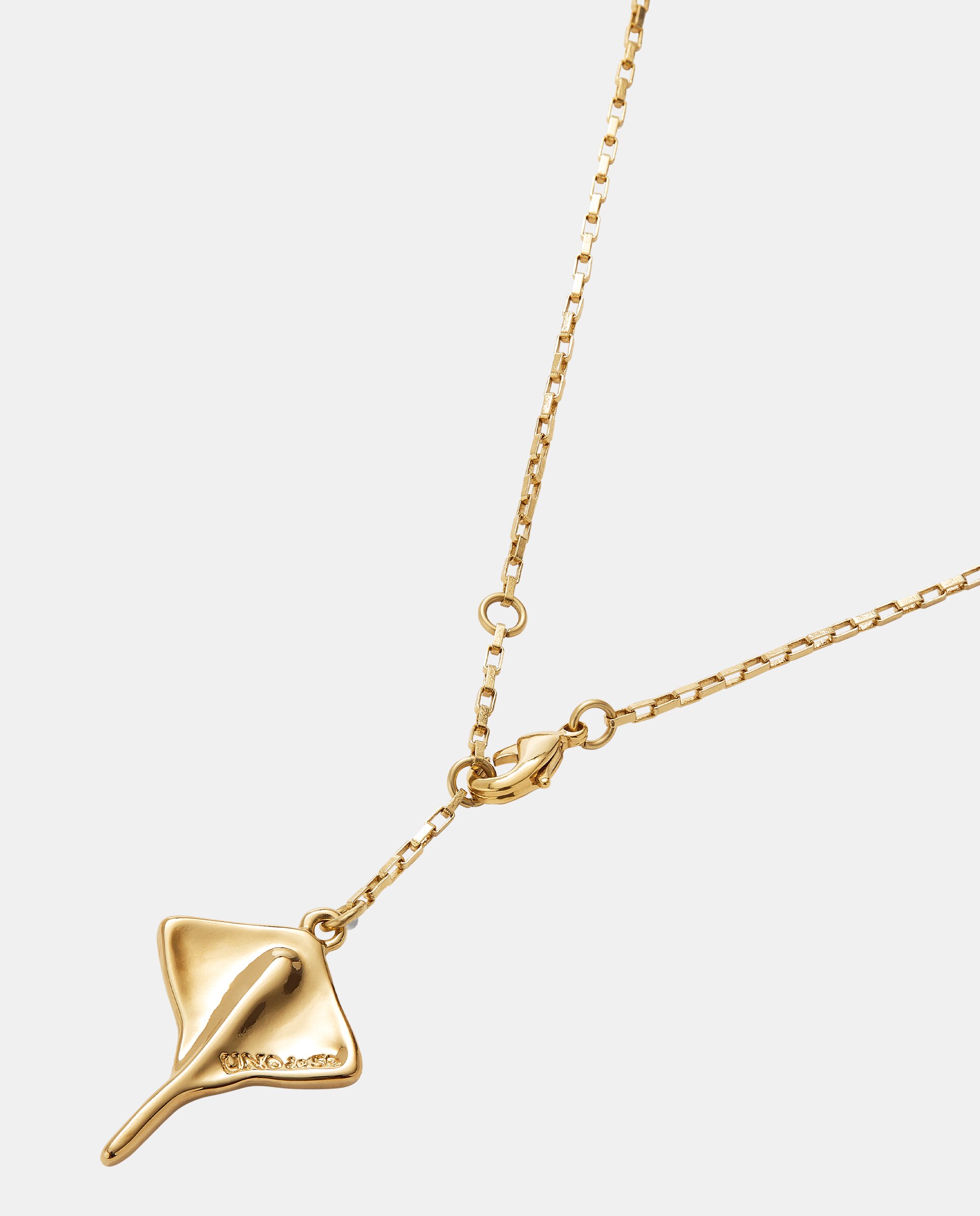 Pendente de Corrente Banhada a Ouro 18k com Figura de Raia Manta Ouro-5