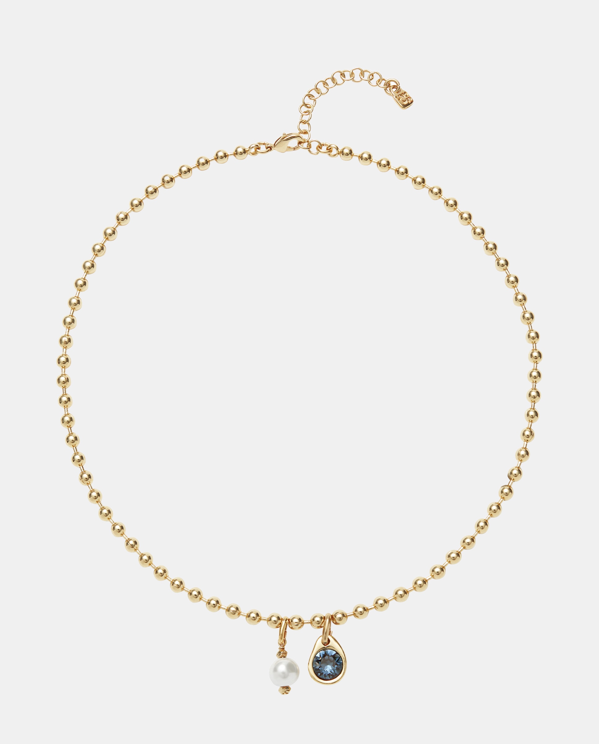 Imagem 0 de Colar de Corrente com Charm de Pérola e Cristal de Liga de Metais Banhado a Ouro 18k