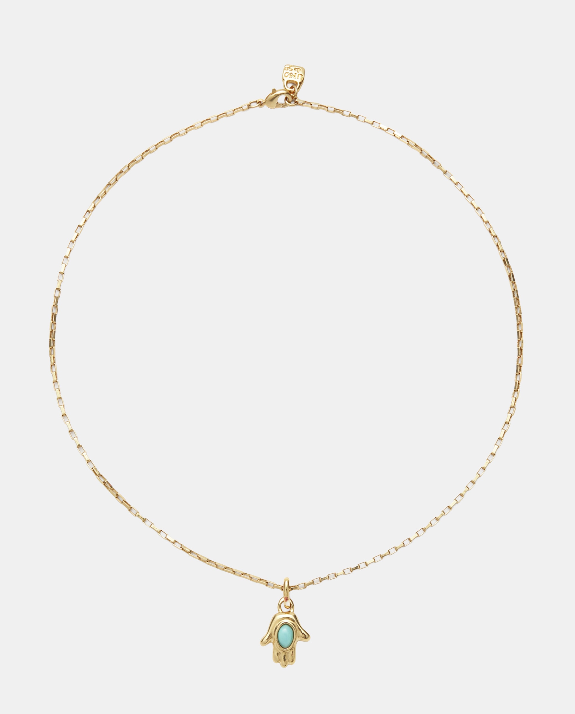 Imagem 0 de Colar de Corrente com Charm com Pedra de Liga de Metais Banhado a Ouro 18k