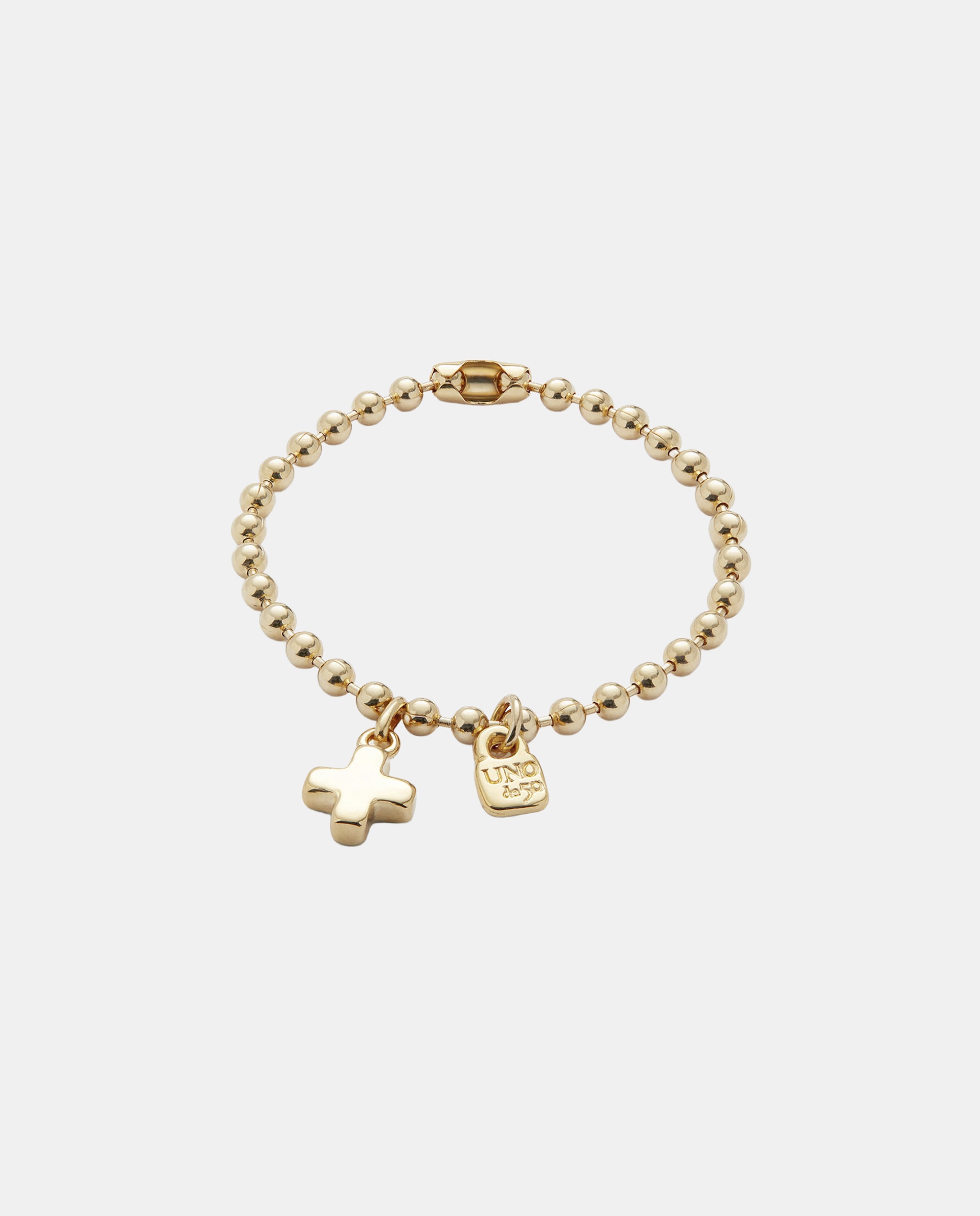 Imagem 0 de Pulseira de Corrente com Charm Cruz em Liga de Metais Banhado a Ouro 18k
