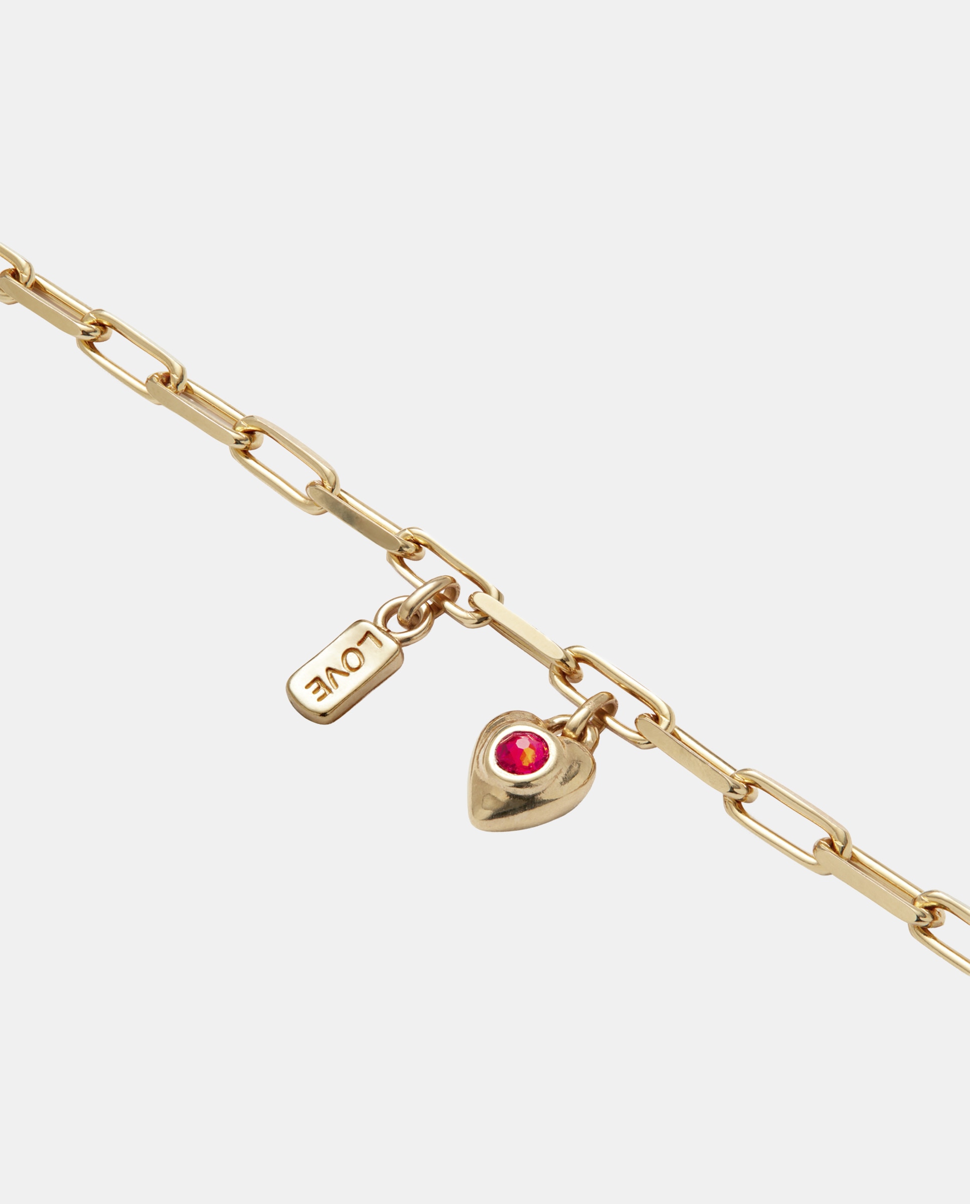 Pulseira de Corrente com 2 Charms Pequenos de Liga de Metais Banhada a Ouro 18k Vermelho-3