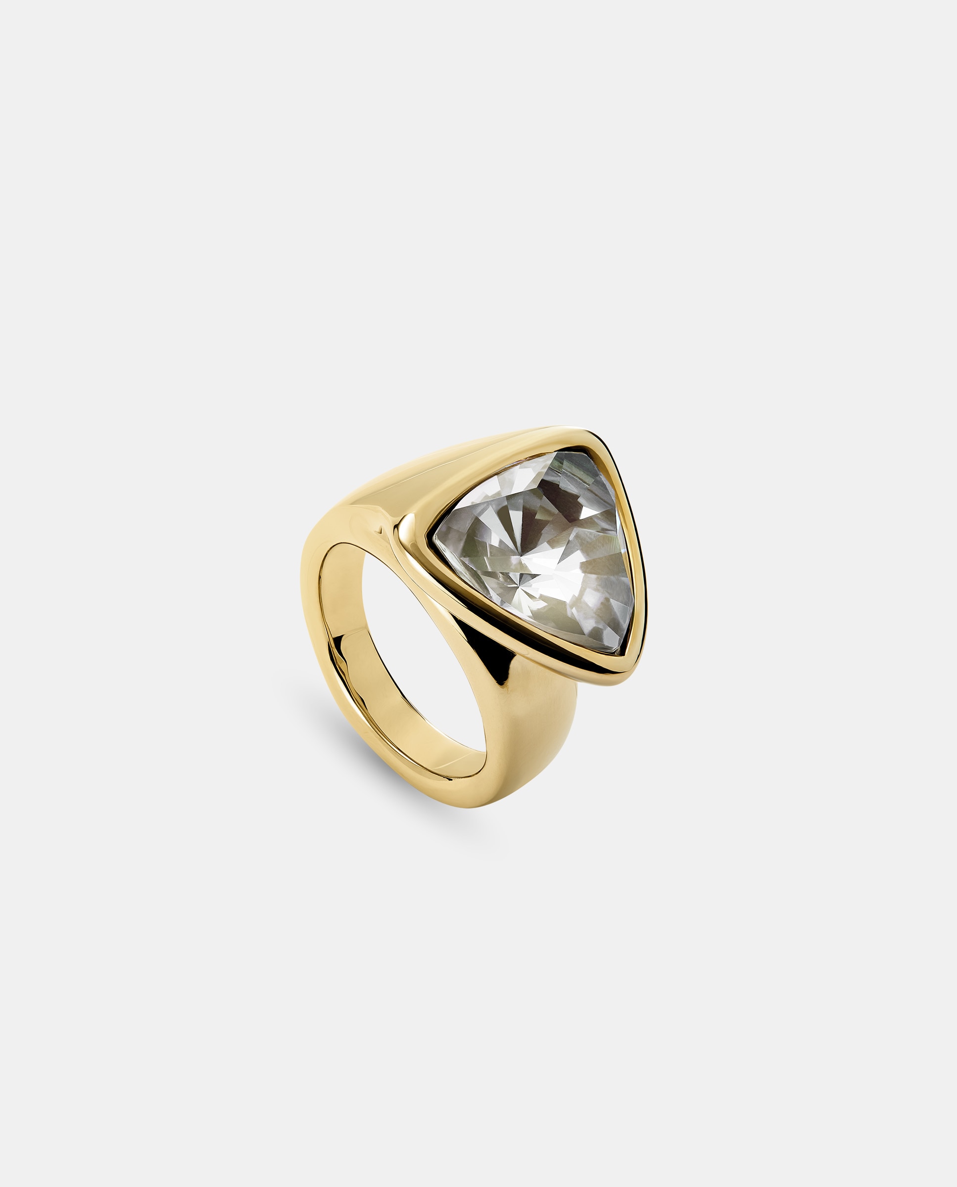 Anel Banhado a Ouro 18k com Cristal Facetado Ouro-3