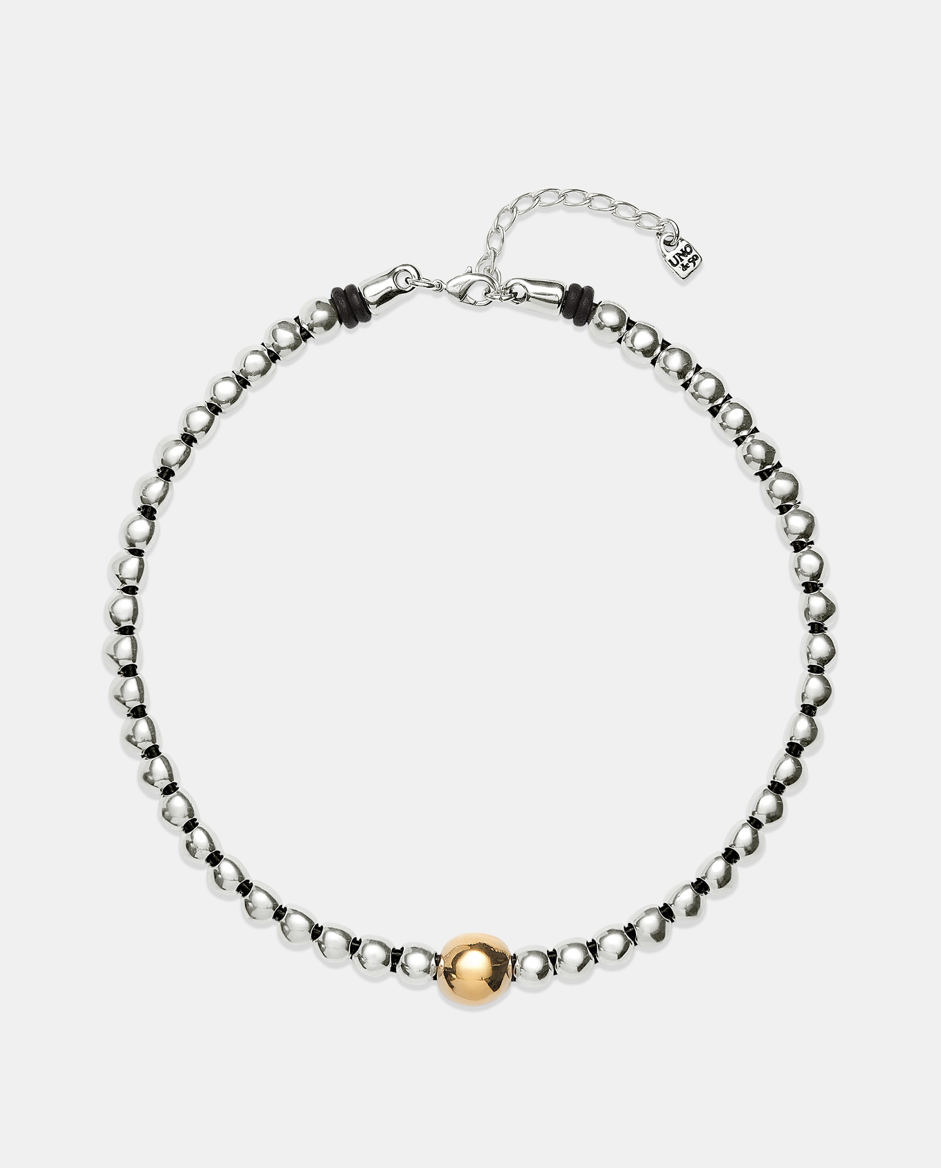 Pendente de Bolas Banhado em Prata de Lei com Bola Central Banhada em Ouro de 18k de Maior Tamanho Prata-1
