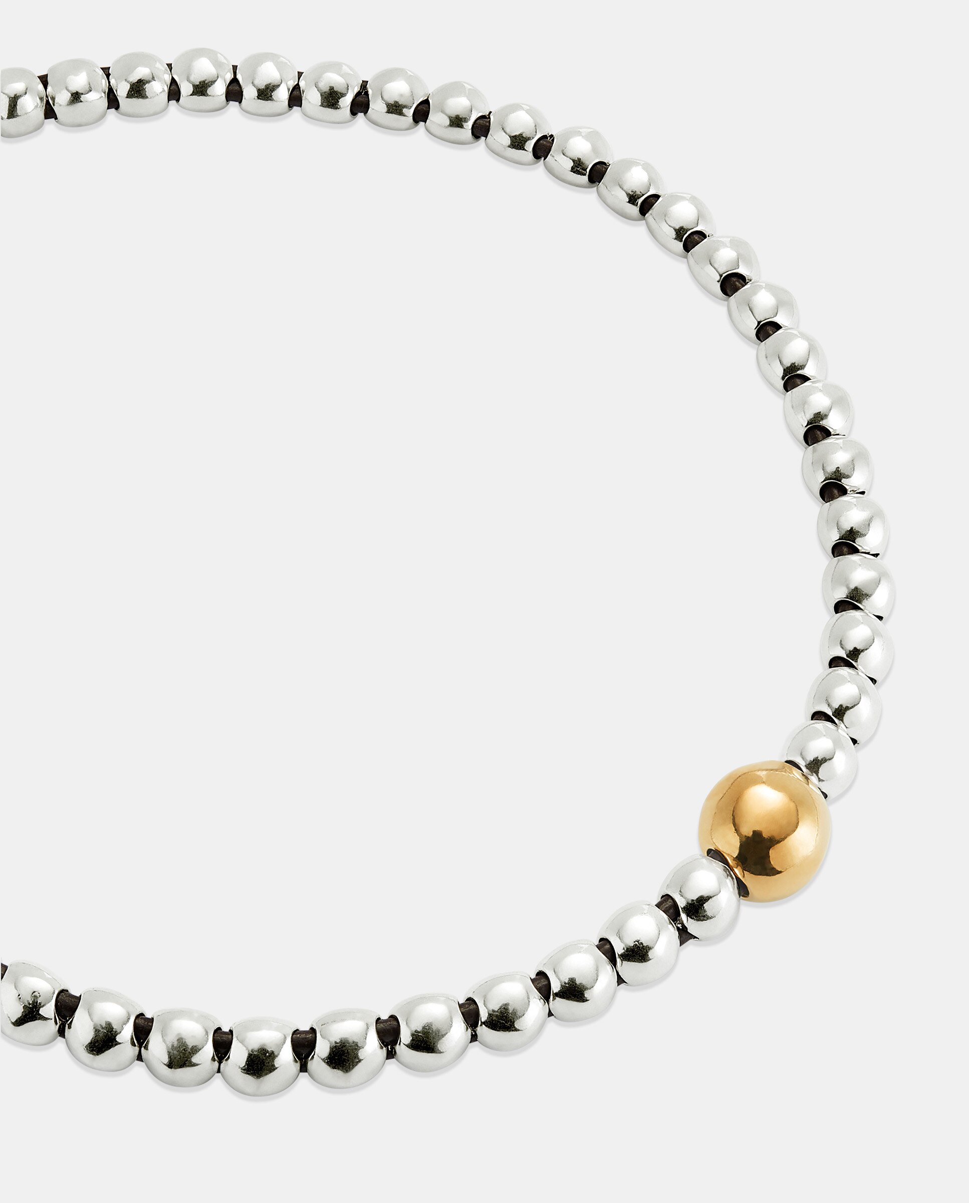 Pendente de Bolas Banhado em Prata de Lei com Bola Central Banhada em Ouro de 18k de Maior Tamanho Prata-4