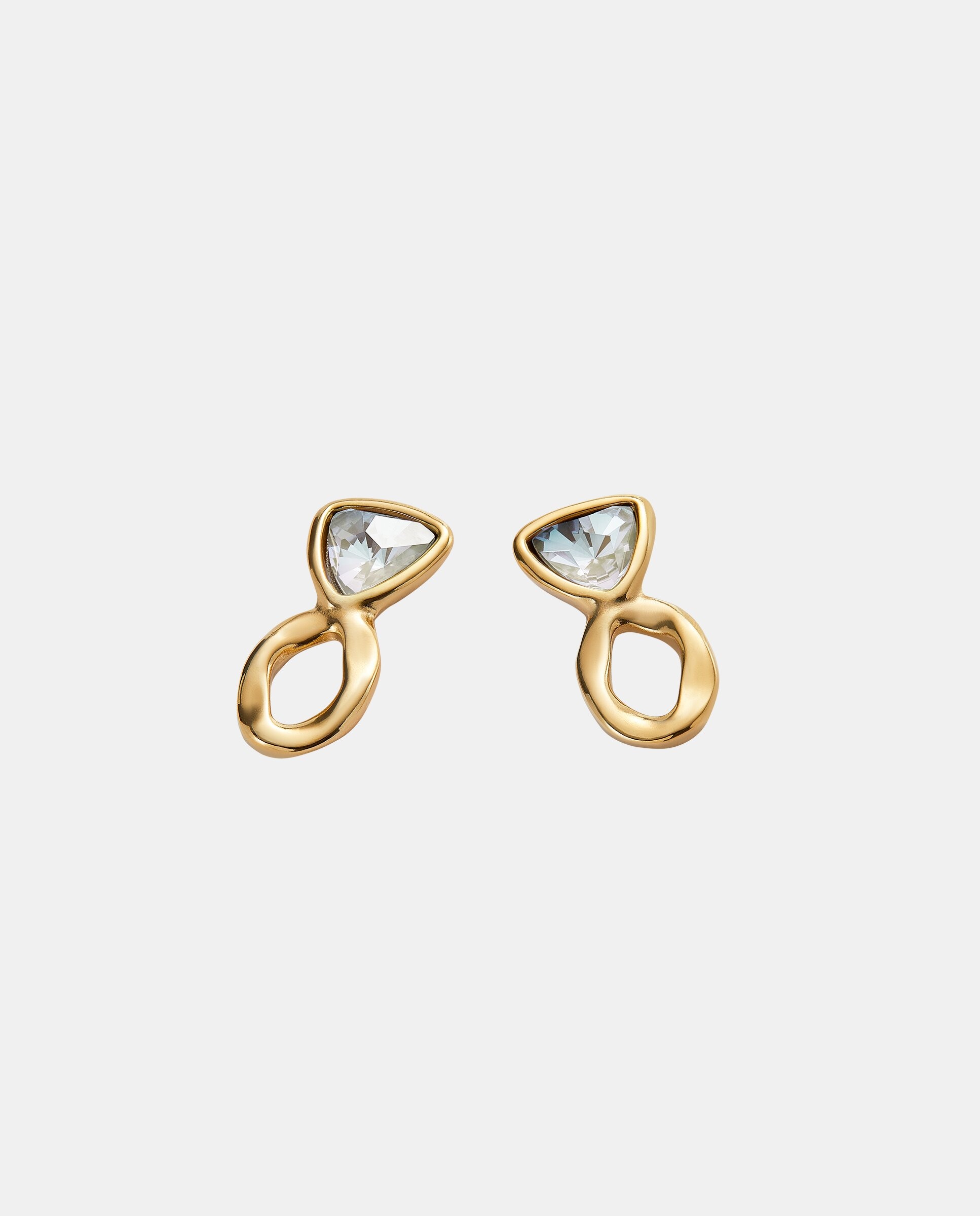 Brincos Banhados a Ouro 18k com Cristais Facetados Ouro-3