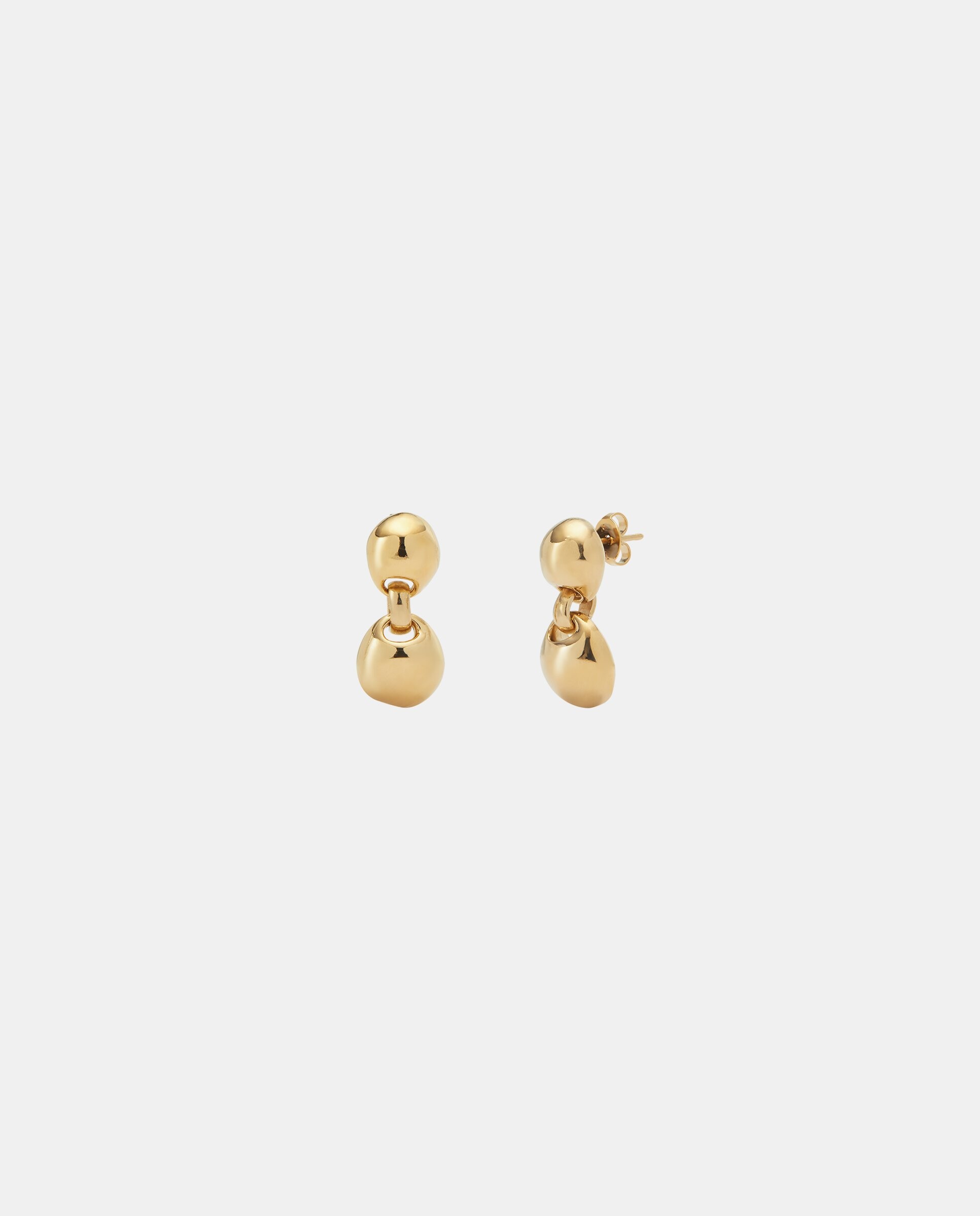 Brincos Banhados a Ouro 18k com Duas Bolas Ouro-1