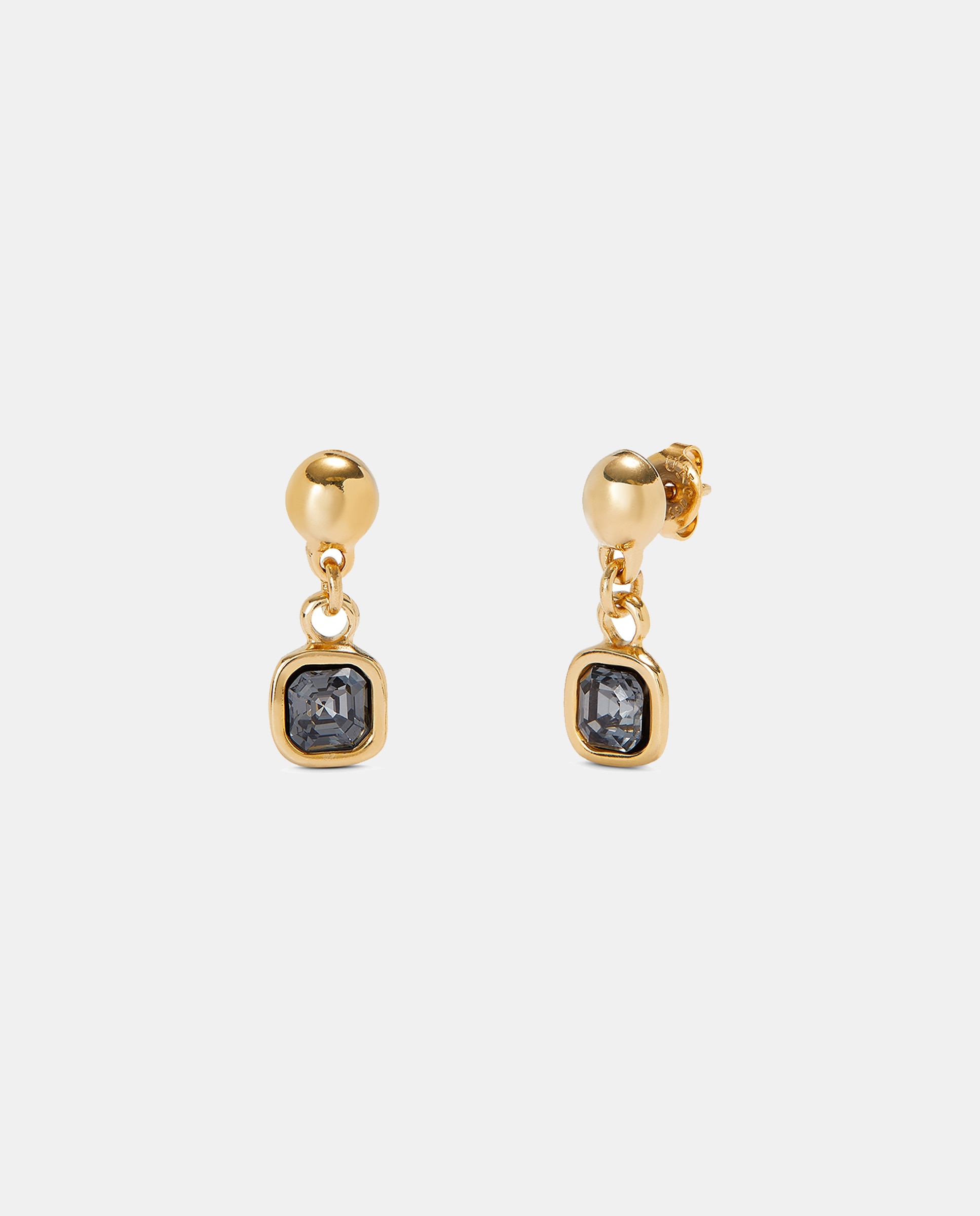 Brincos Banhados a Ouro 18k com Cristal Pendente Ouro-1