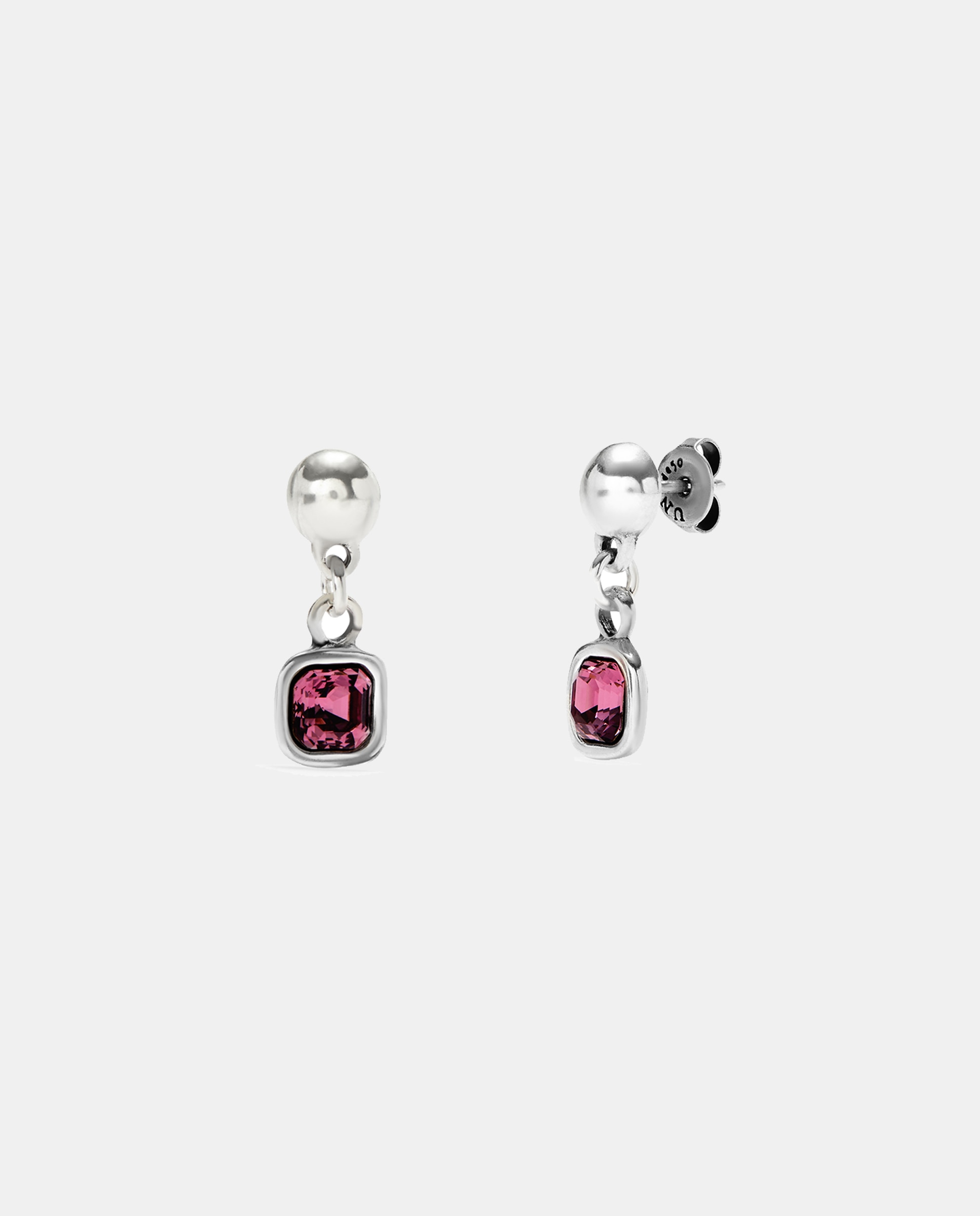 Imagem 0 de Brincos Banhados em Prata com Cristal Rosa