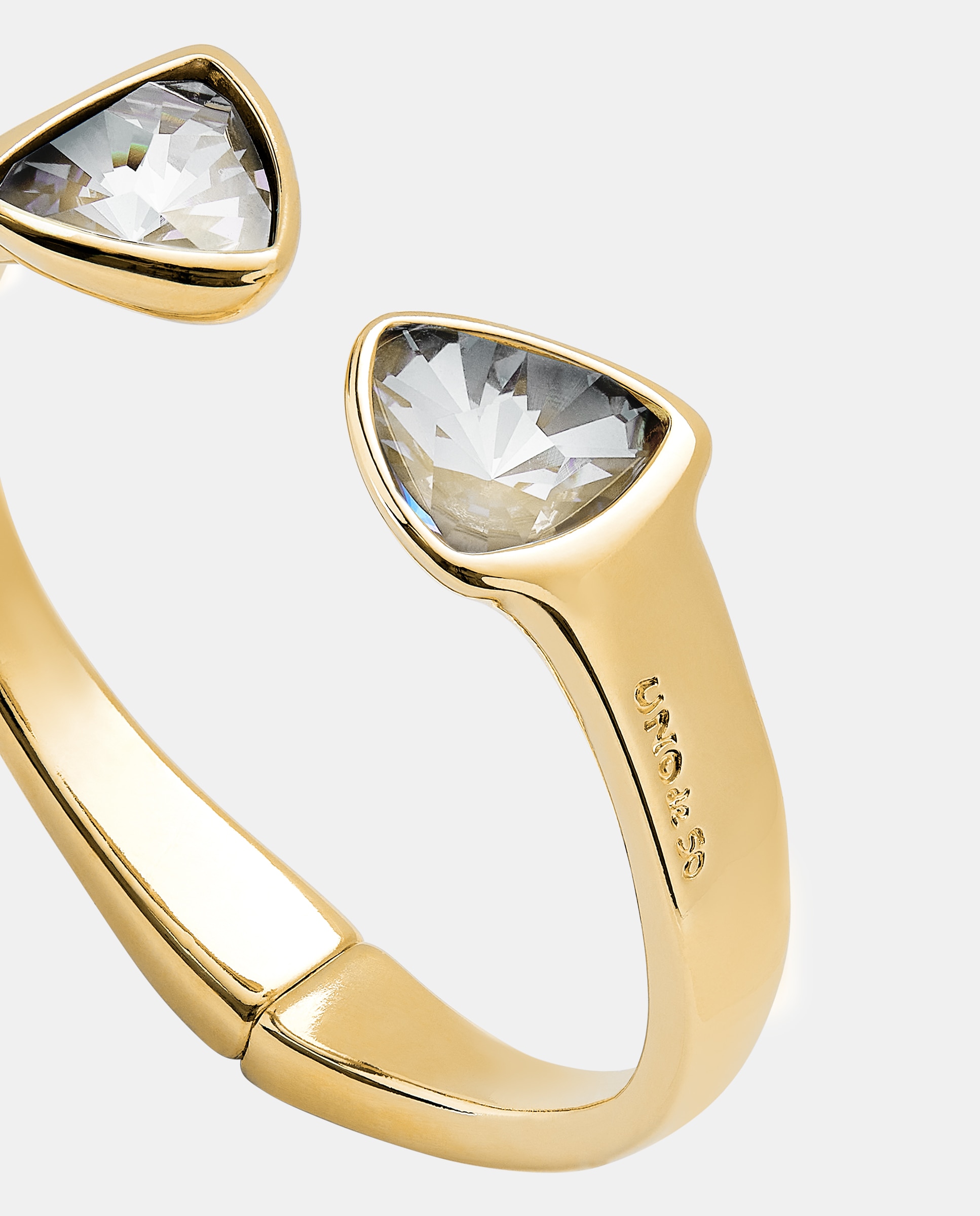 Pulseira Grossa Banhada a Ouro 18k com Dois Cristais Facetados Multicolor Ouro-4