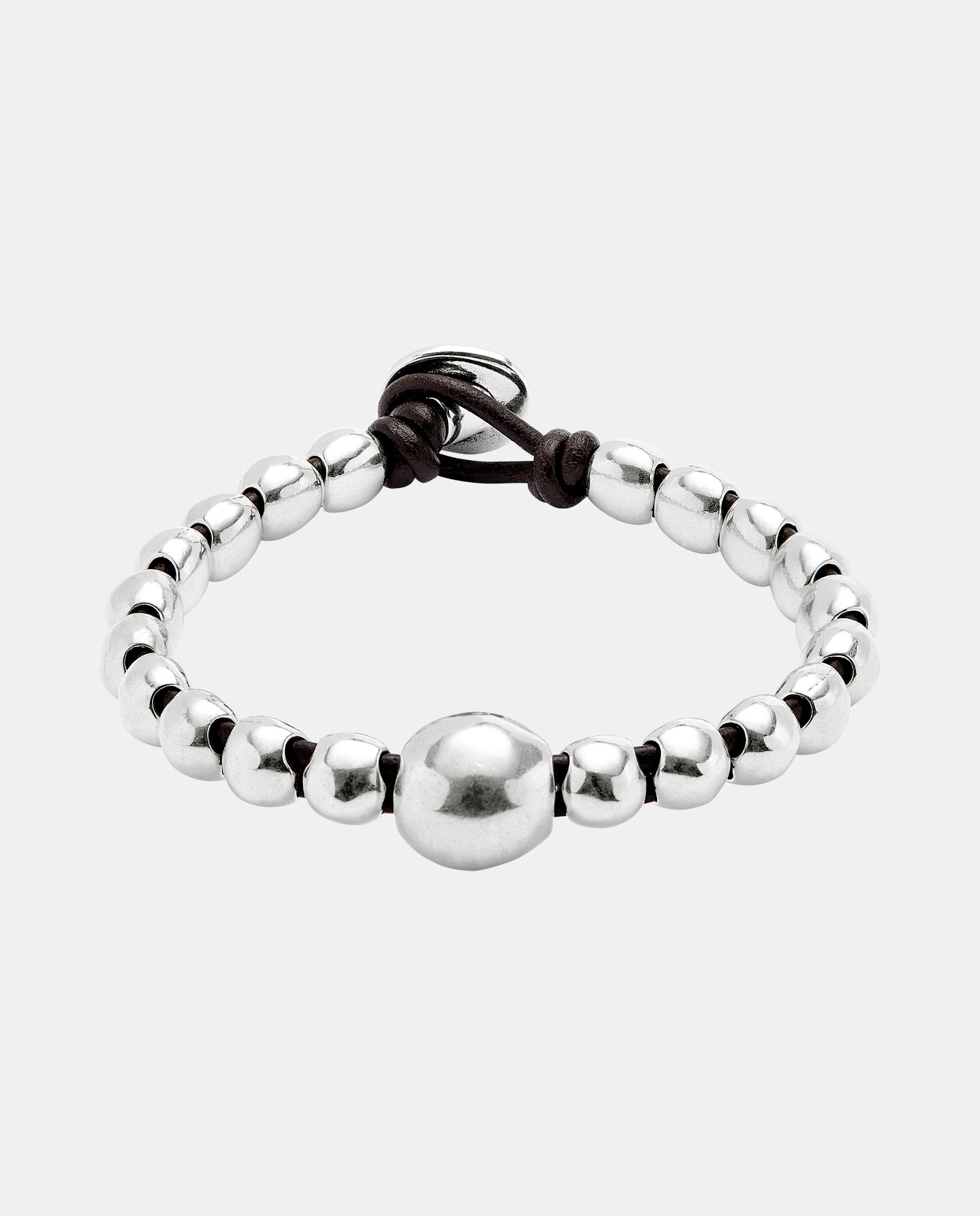 Pulseira de Bolas Banhada em Prata de Lei Prata-1