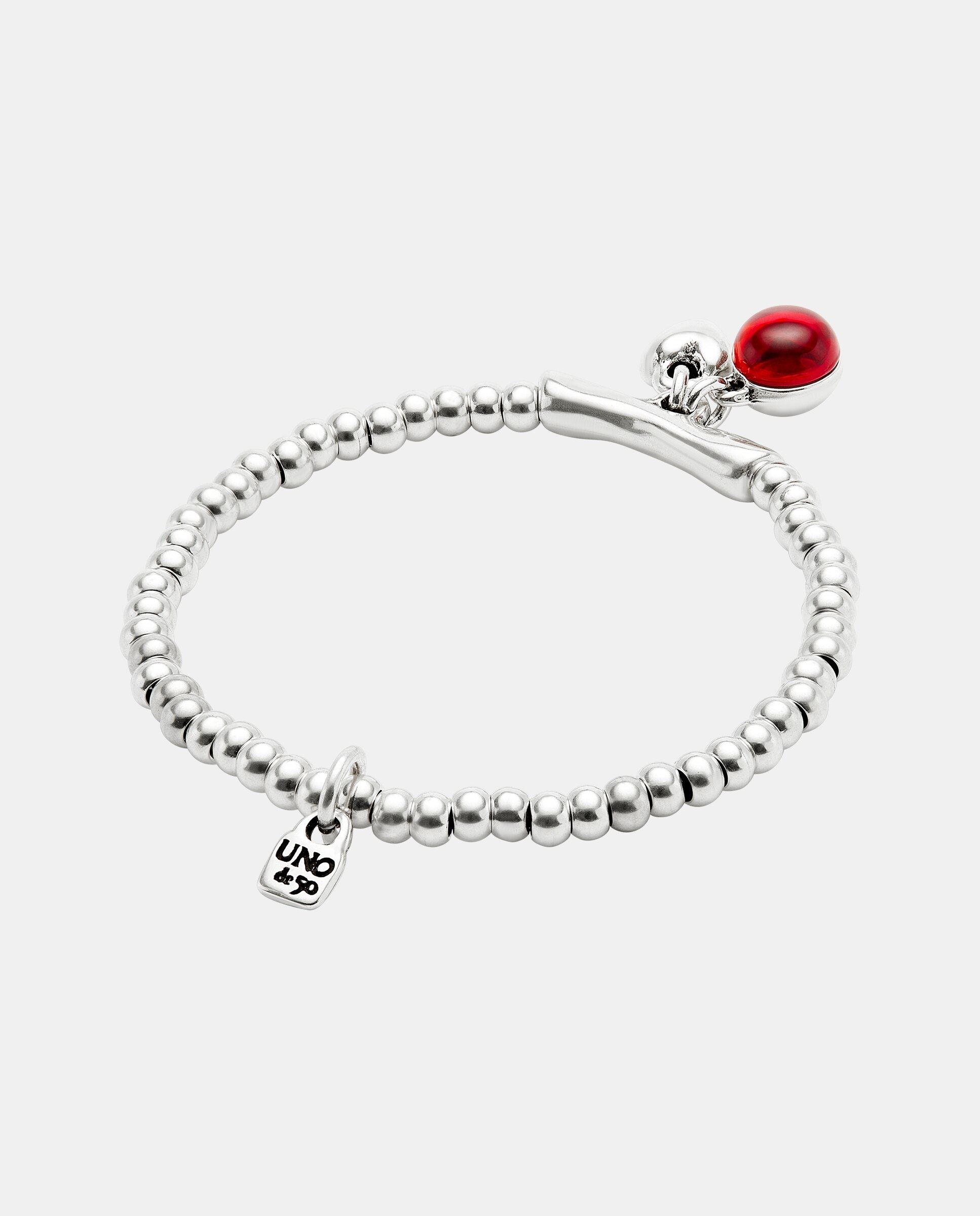Pulseira de Bolas Banhada em Prata de Lei e Cristal de Murano Prata-3