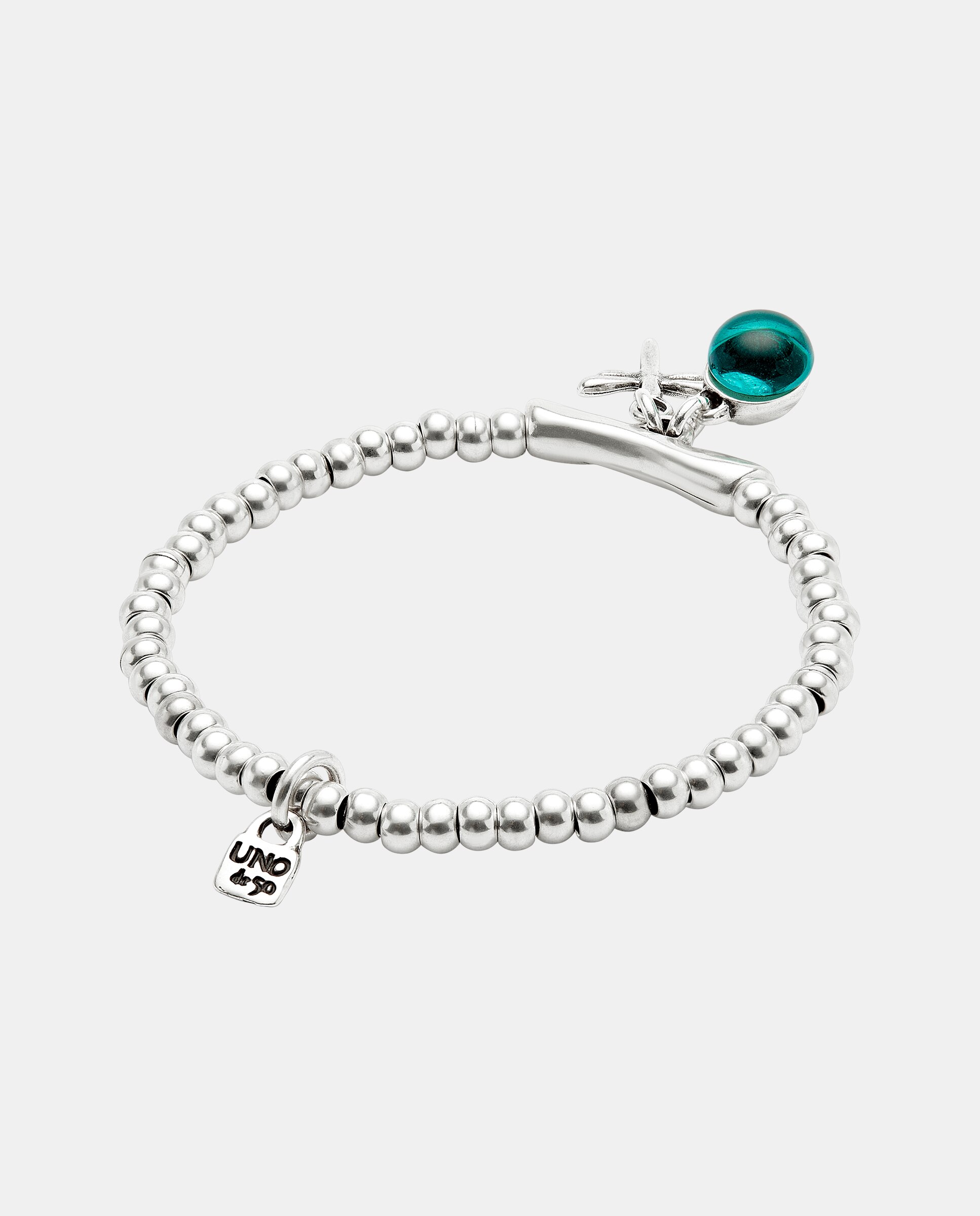 Pulseira Banhada em Prata de Lei com Cristal de Murano e Libélula Prata-3
