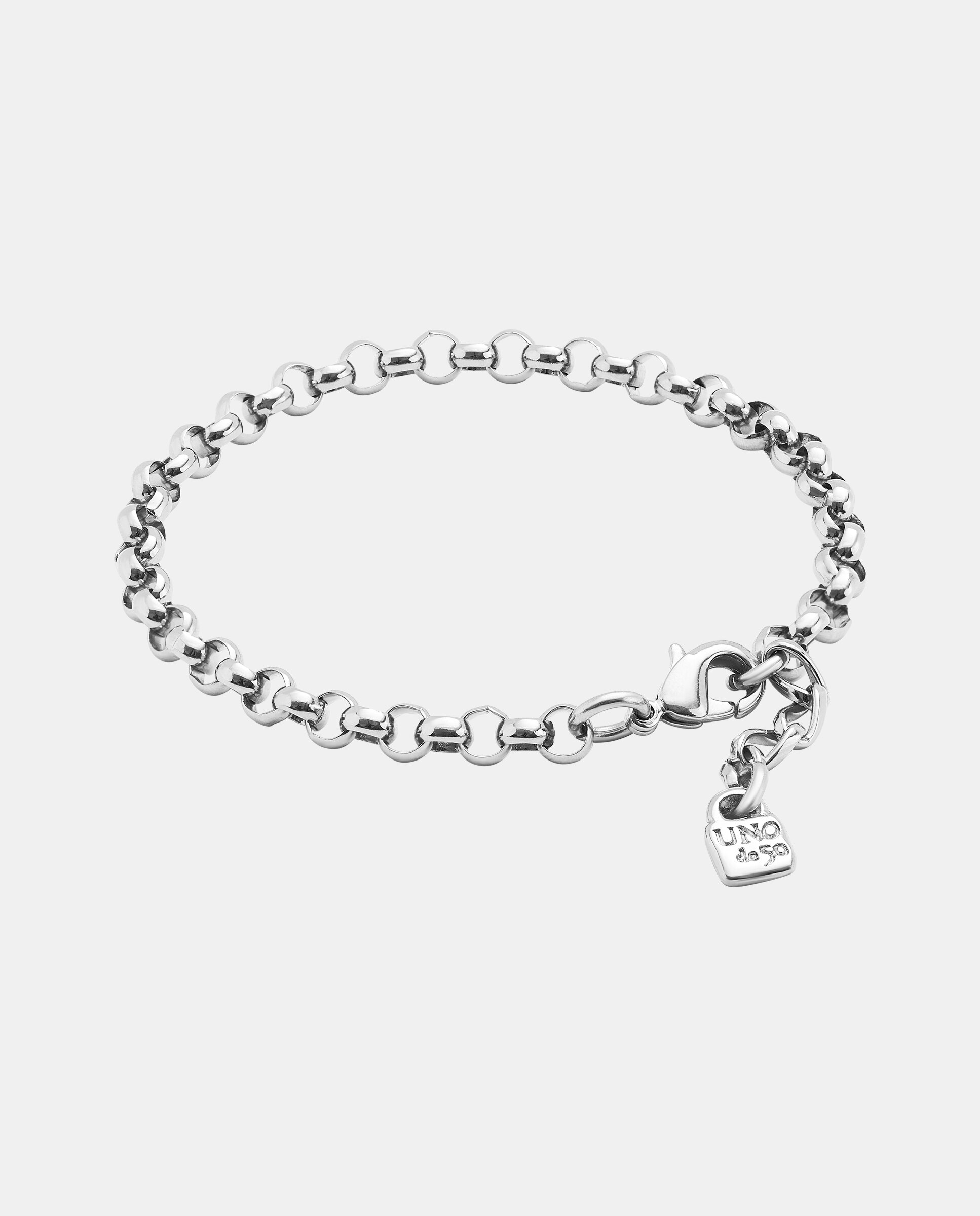 Pulseira Corrente Banhada em Prata de Lei Prata-3