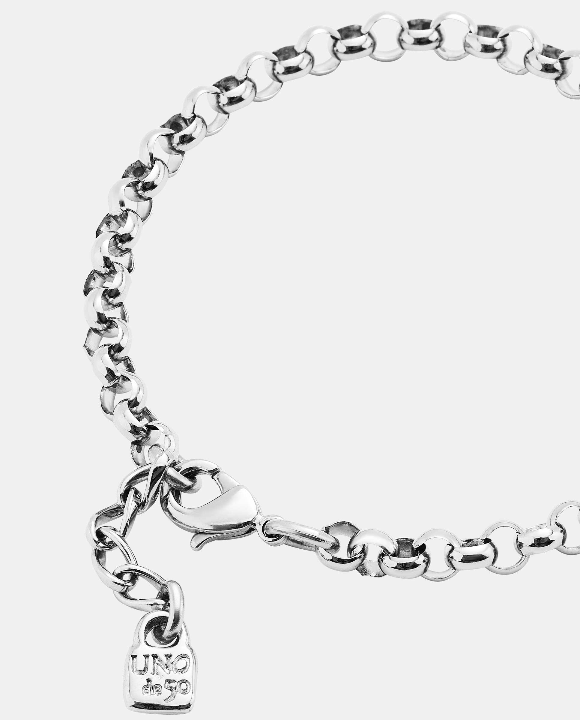 Pulseira Corrente Banhada em Prata de Lei Prata-4