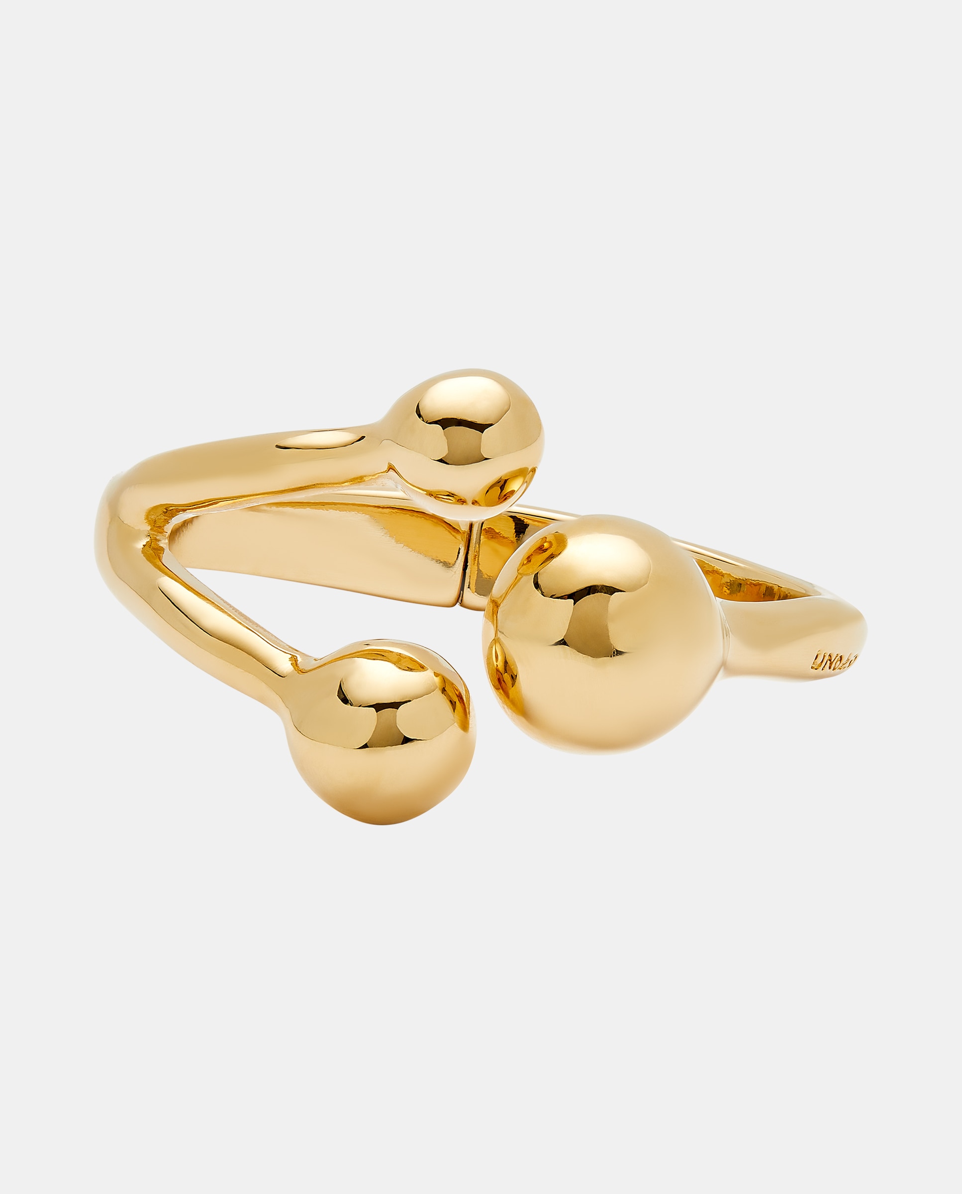 Pulseira Rígida com Três Bolas Banhada a Ouro 18k Ouro-1