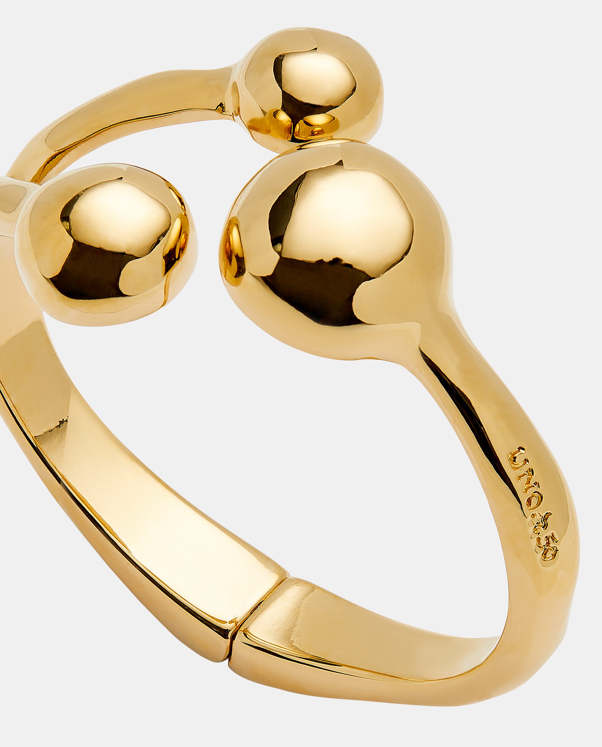 Pulseira Rígida com Três Bolas Banhada a Ouro 18k Ouro-4