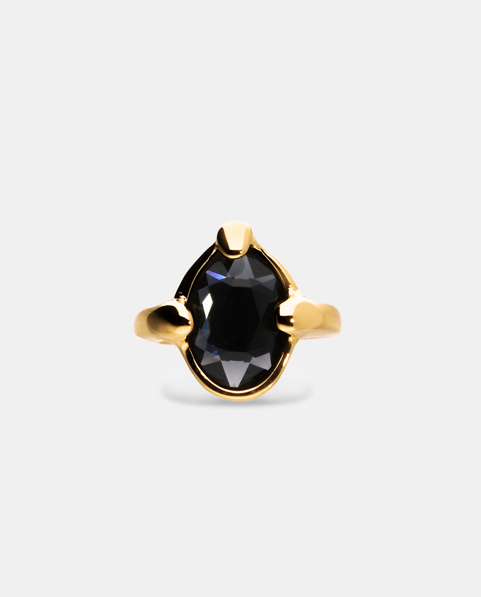 Anel Banhado a Ouro 18k com Cristal Facetado Ouro-1